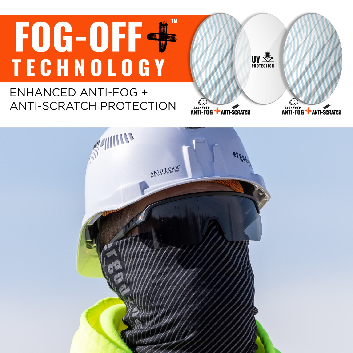 Ergodyne Skullerz AEGIR-AFASPZ Anti-Scratch And Enhanced Anti-Fog Safety Glasses, 1 Size, Matte Black/Smoke Lens - Image 4