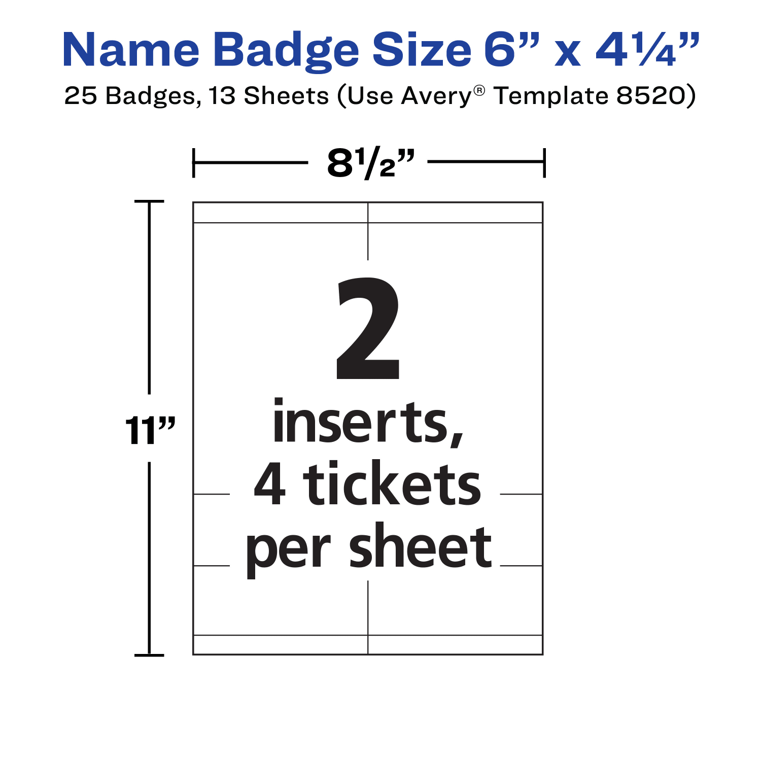 Avery Vertical Name Badge Kit, 6in x 4 1/4in, 8520, White, Pack Of 25 Badges - Image 3