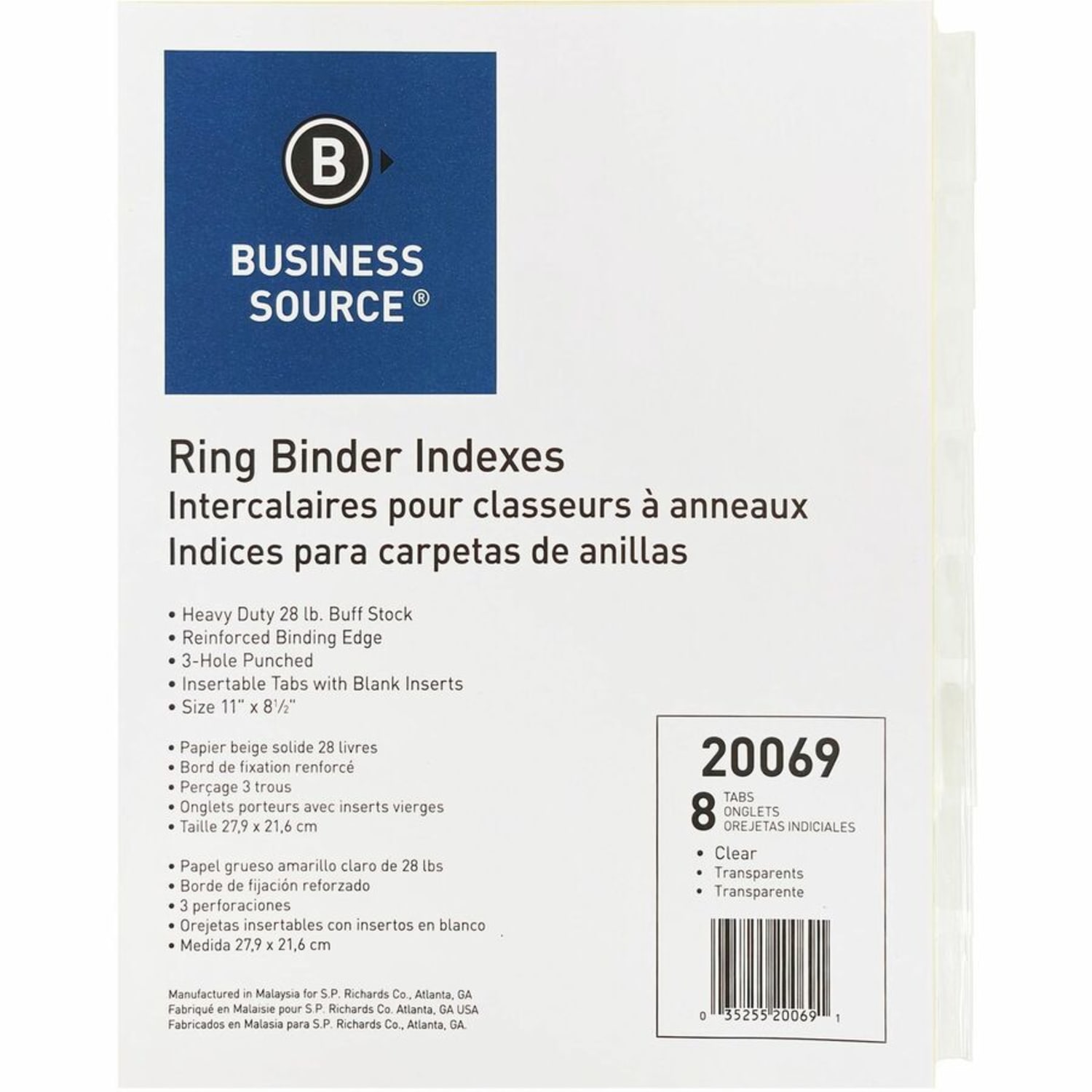Business Source Ring Binder Indexes, 8-1/2in x 11in, Buff, Set of 8 - Image 4