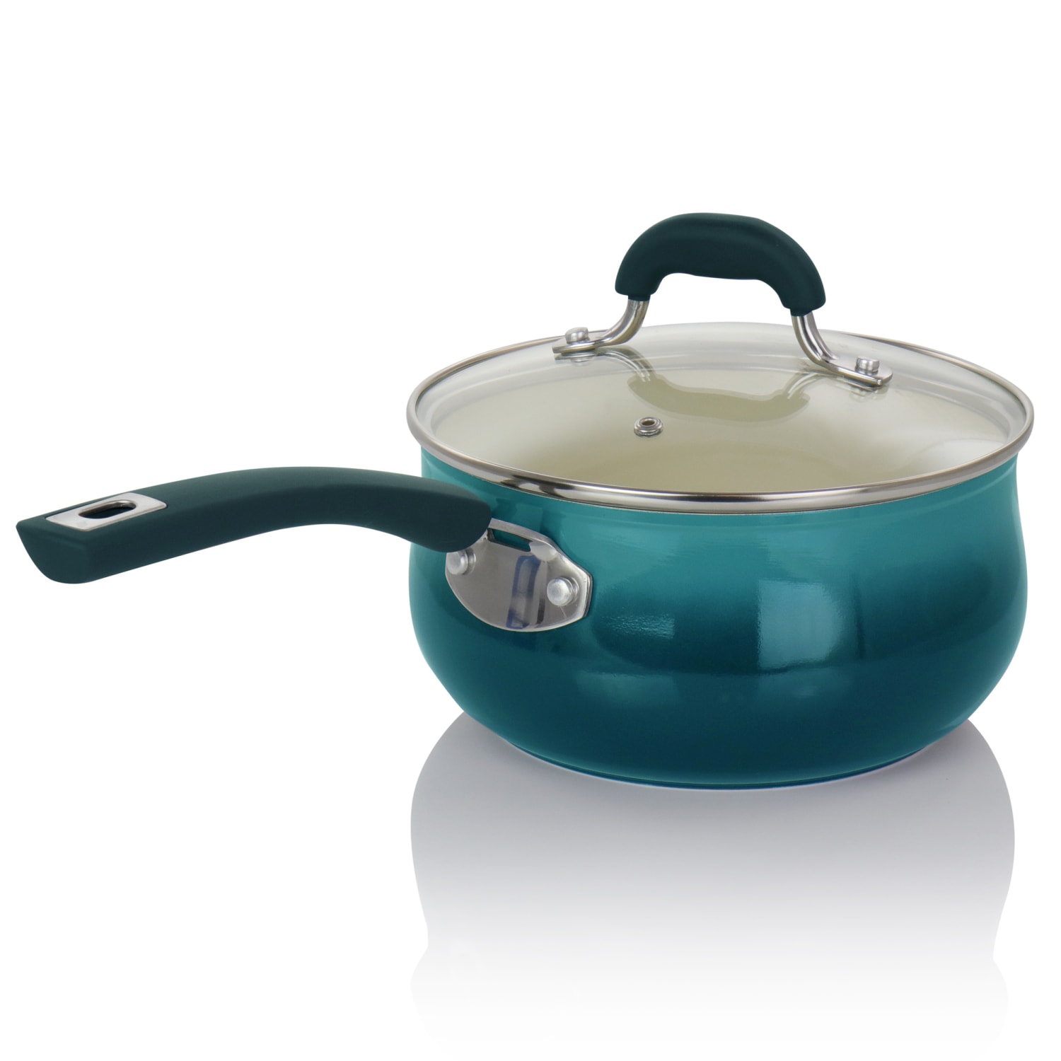 Oster Corbett Aluminum Nonstick Saucepan, 3.1 Qt, Blue - Image 6