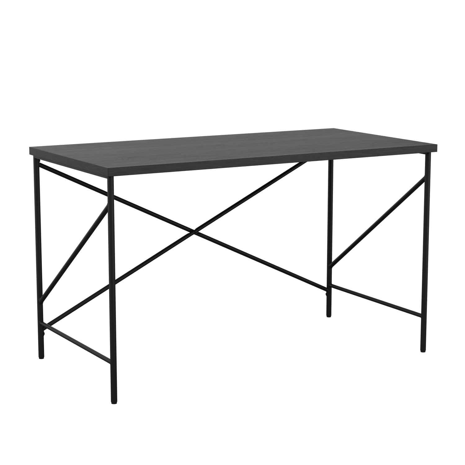 Martha Stewart Maddox 47.25inW Home Office Parsons Computer Desk With Metal X-Frame, Black/Oil Rubbed Bronze - Image 4