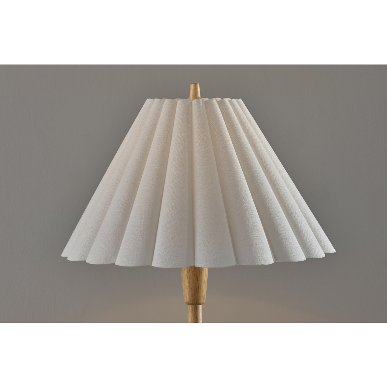 Adesso Scallop Floor Lamp, Natural/White Fabric Shade - Image 4