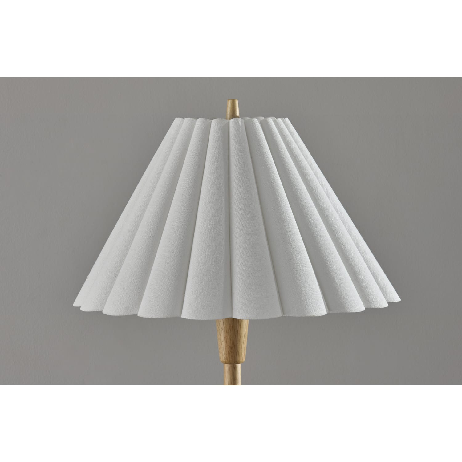 Adesso Scallop Floor Lamp, Natural/White Fabric Shade - Image 5