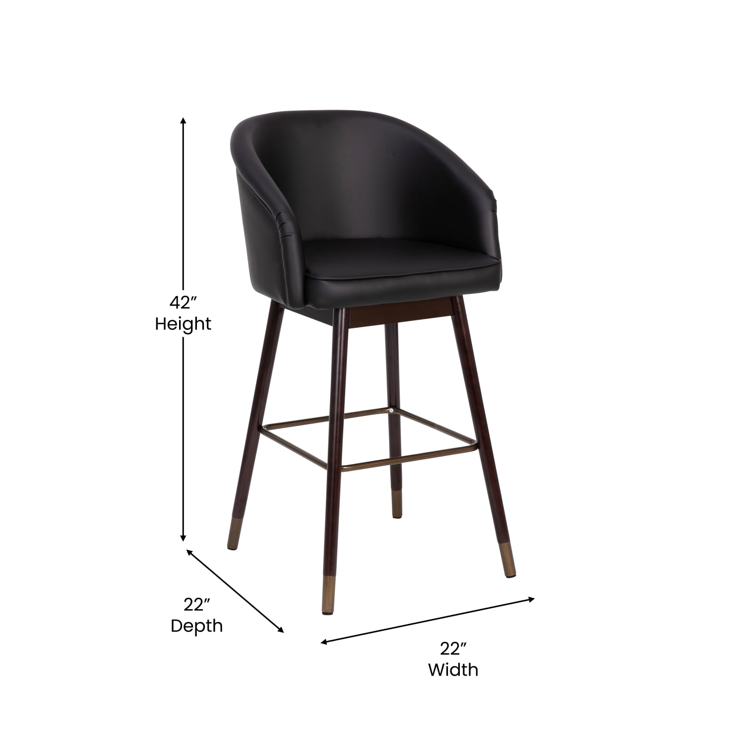 Flash Furniture Margo CommercialGrade MidBack Modern Bar Stool BlackWalnut PopularChairscom Flash Furniture Margo Commercial Grade Mid Back Modern Bar Stool BlackWalnut PopularChairscom