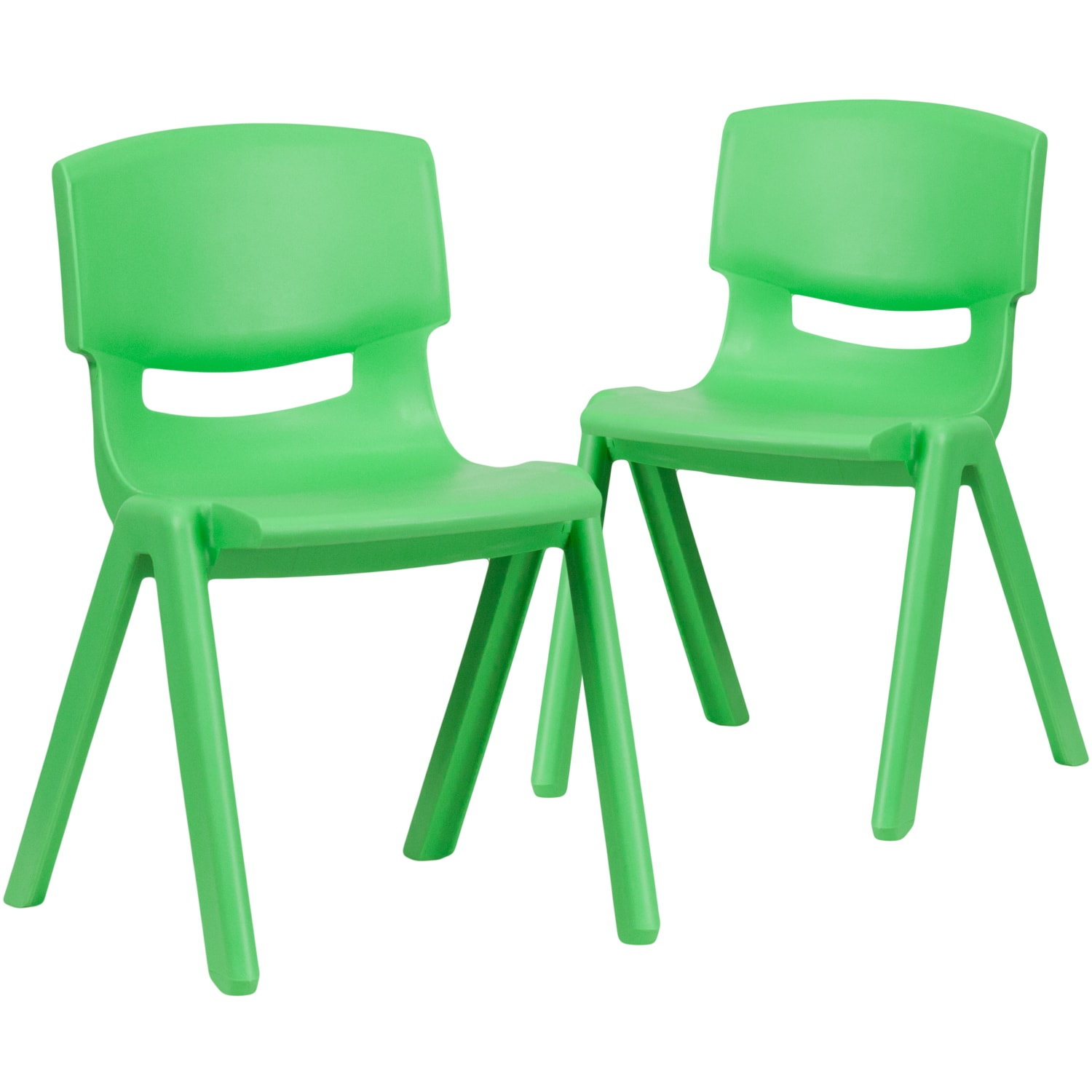Flash Furniture Plastic Stackable School Chairs With 13-1/4in Seat Height, Green, Set Of 2 Chairs - Image 4