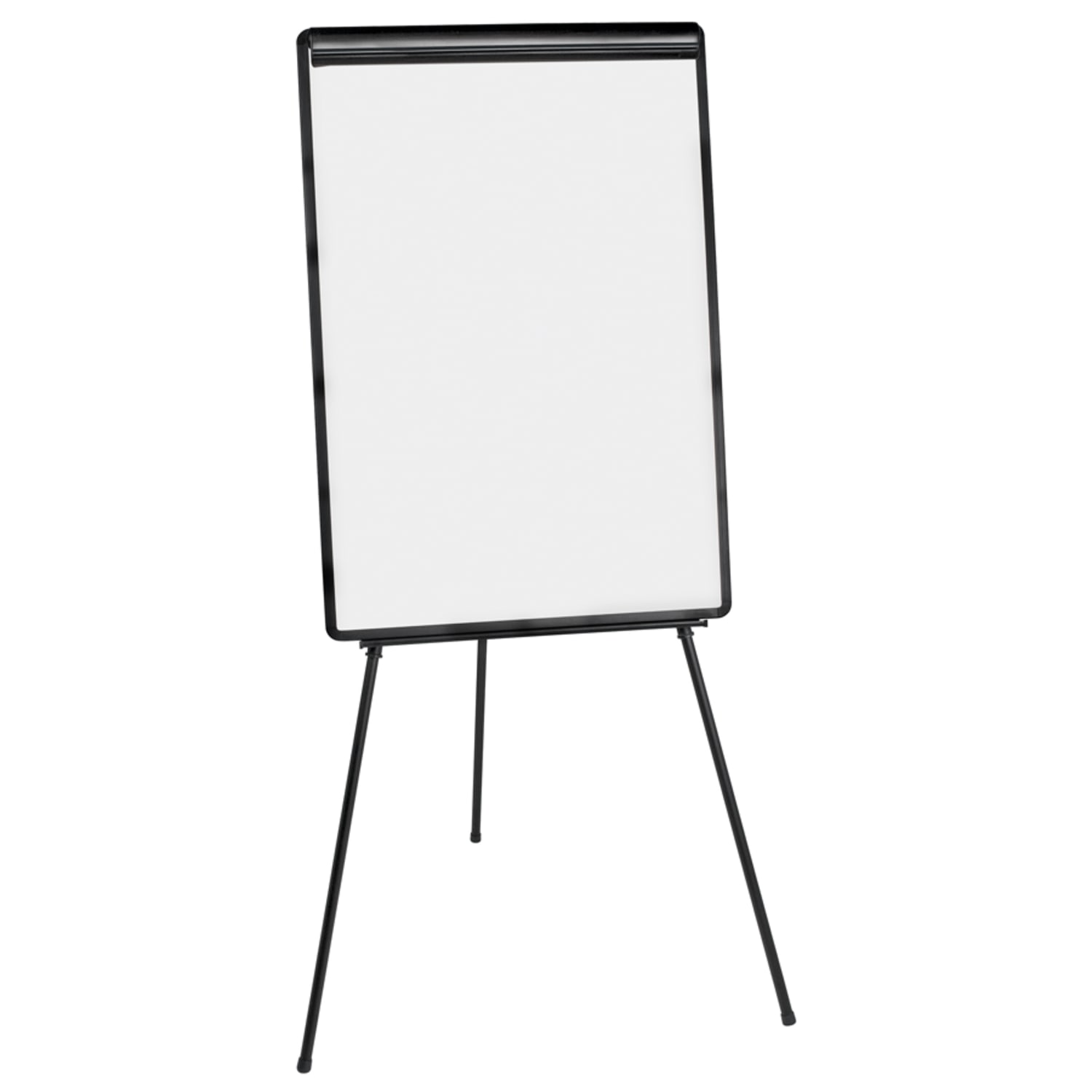 MasterVision Easy Clean Tripod Non-Magnetic Dry-Erase Whiteboard Presentation Easel, 71 1/2in, Steel Frame With Black Finish