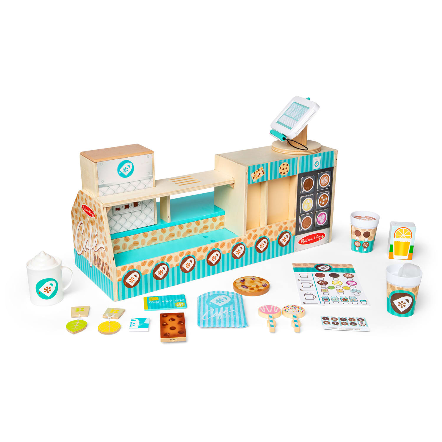 Melissa & Doug Wooden Cafe Barista Coffee Shop - Image 3