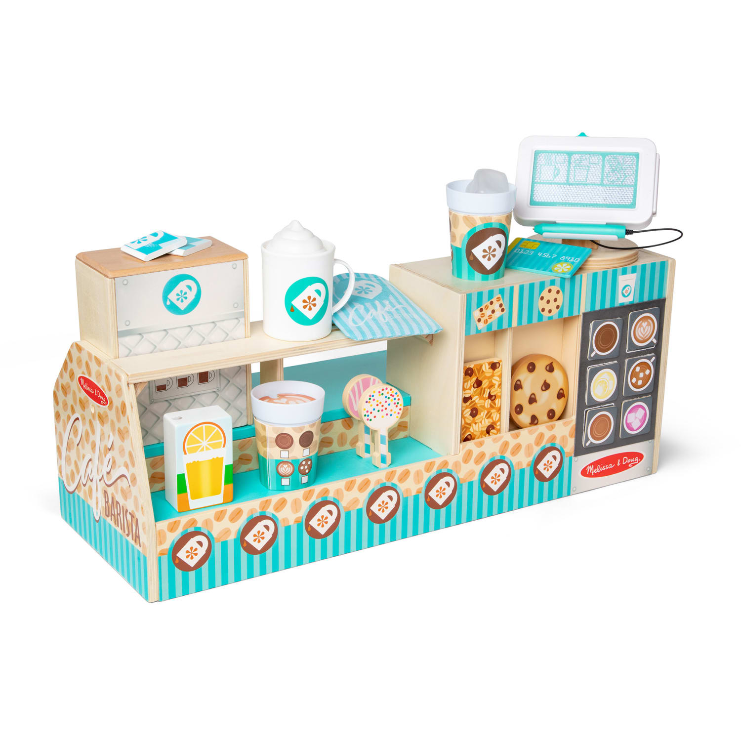 Melissa & Doug Wooden Cafe Barista Coffee Shop - Image 4