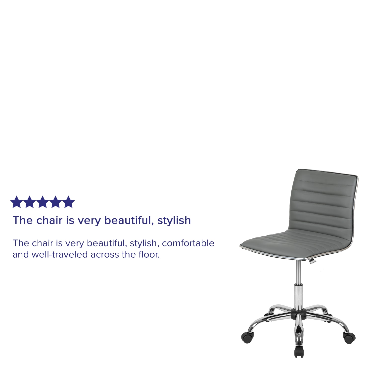 Flash Furniture Vinyl Low-Back Swivel Armless Task Chair, Light Gray/Gray - Image 6