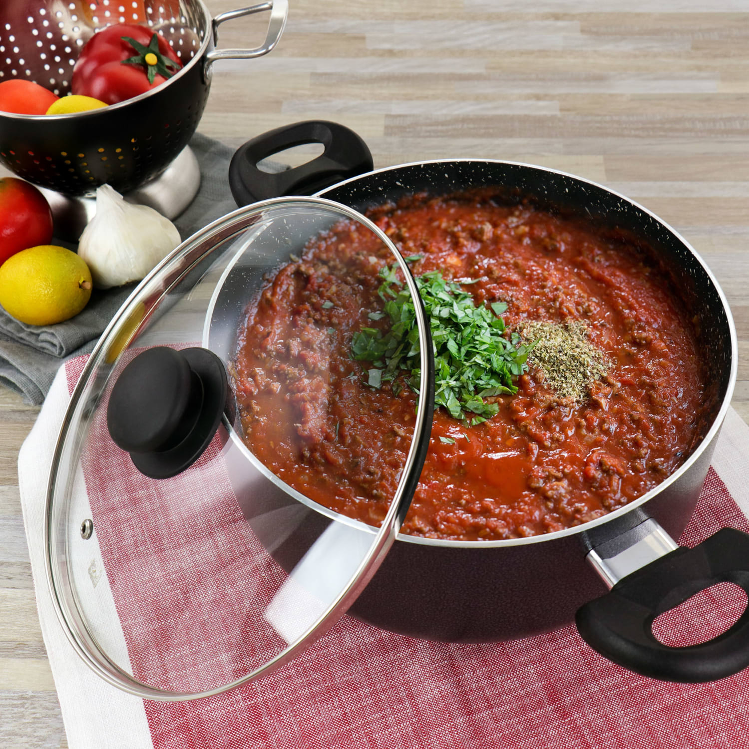 Oster Pallermo 5-Quart Aluminum Non-Stick Dutch Oven, Charcoal - Image 6
