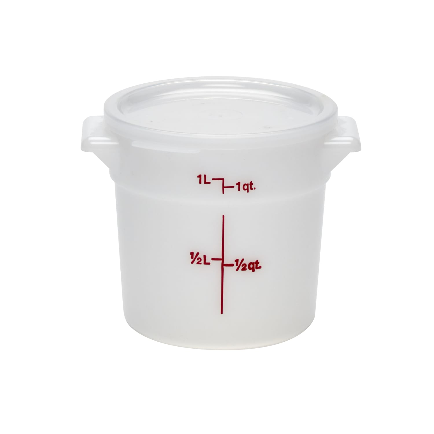 Cambro Poly Round Lids For 1-Qt Containers, White, Pack Of 12 Lids - Image 5