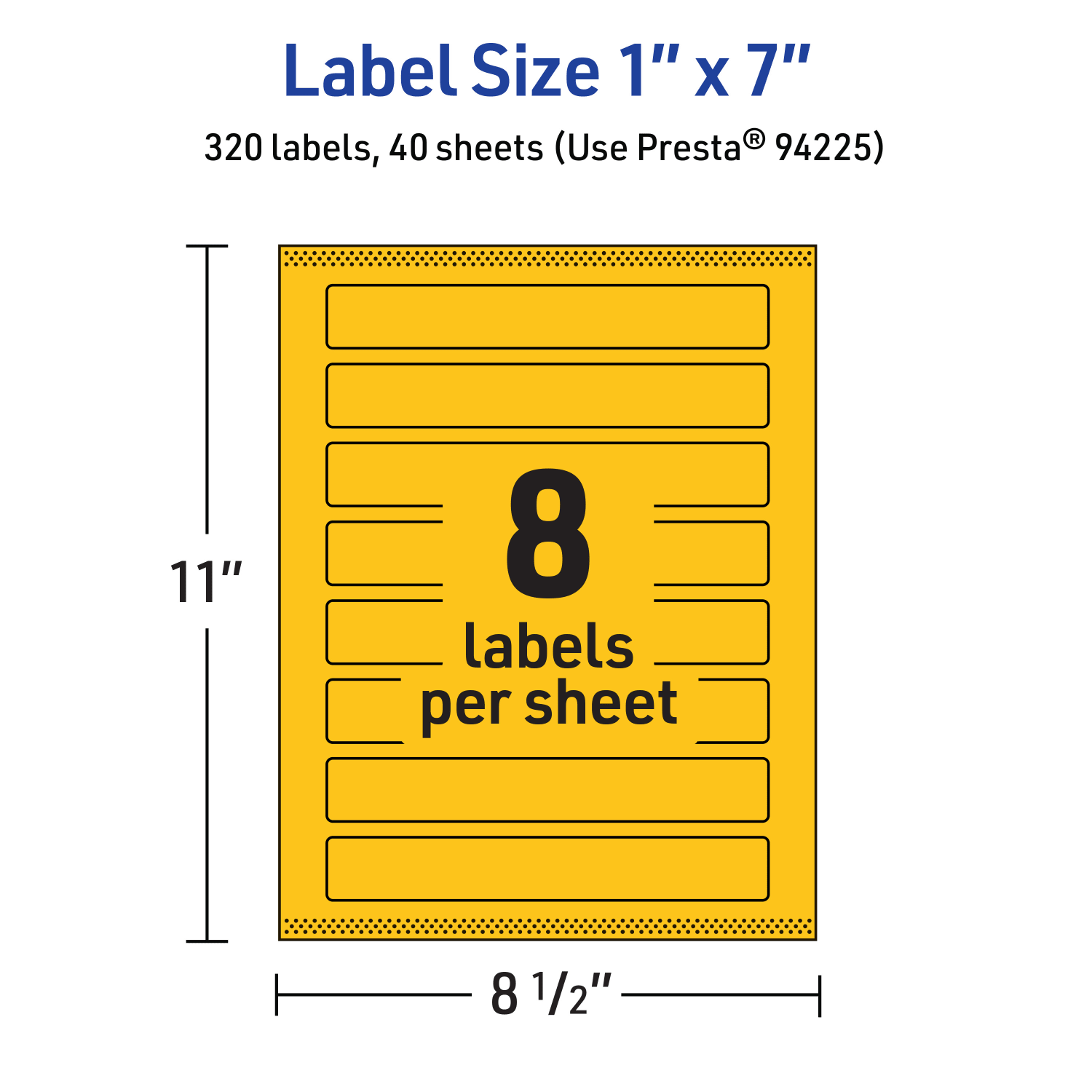 Avery Print-To-The-Edge Labels With Sure Feed Technology, 94225-BYP40, Rectangle, 1in x 7in, Matte Bright Yellow, Pack of 320 - Image 6