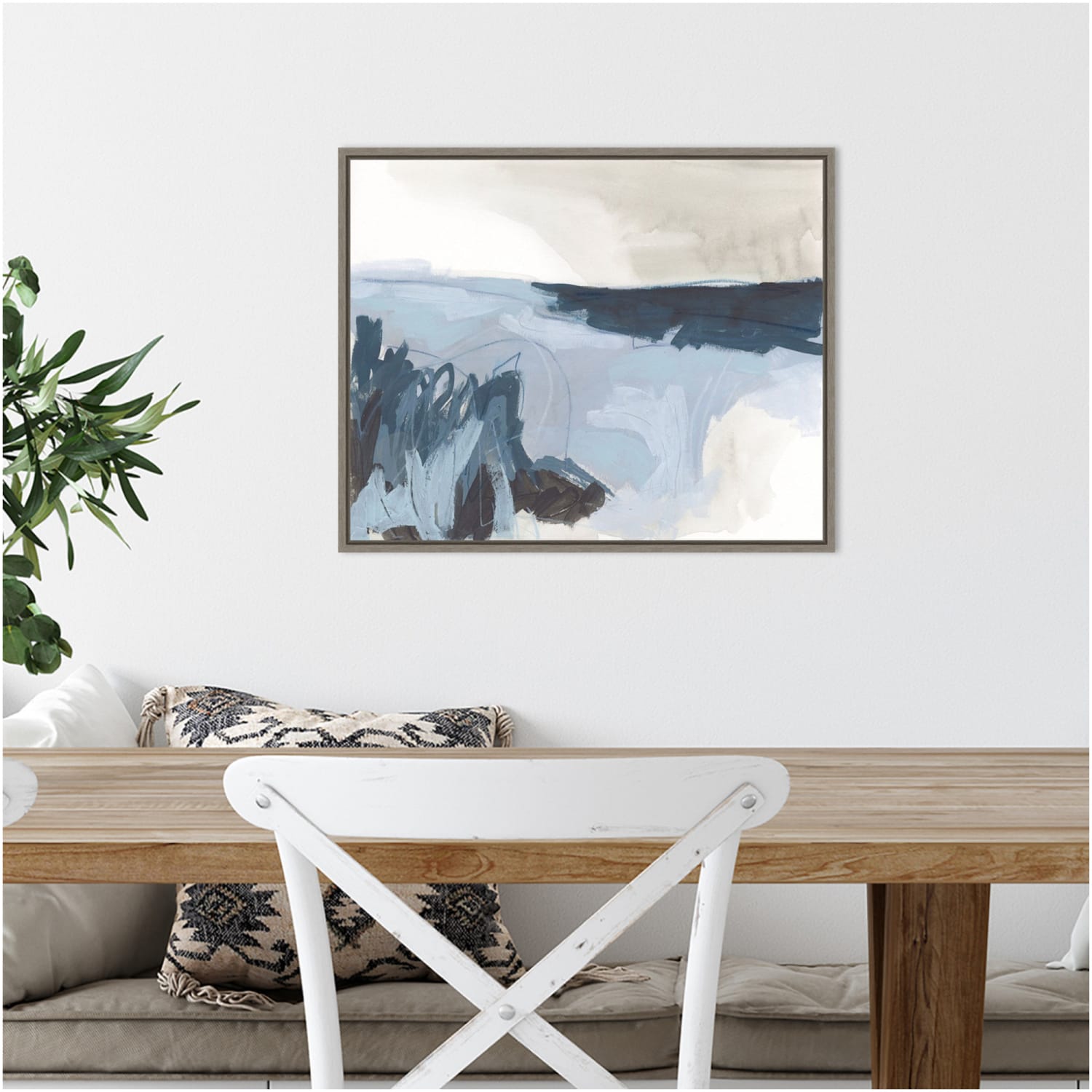 Amanti Art Sea Shading II Beach by June Erica Vess Framed Canvas Wall Art Print, 16inH x 20inW, Greywash - Image 3