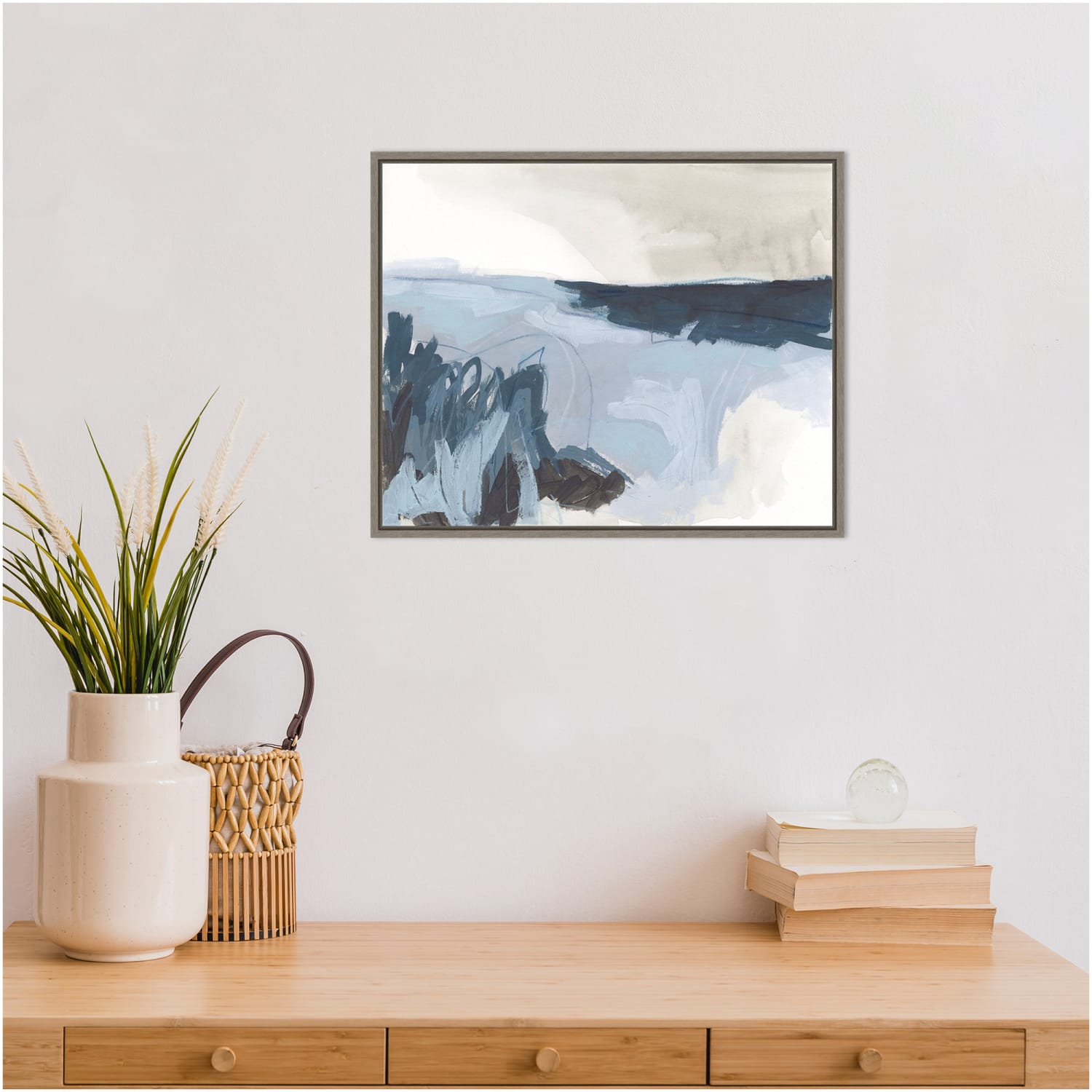 Amanti Art Sea Shading II Beach by June Erica Vess Framed Canvas Wall Art Print, 16inH x 20inW, Greywash - Image 4