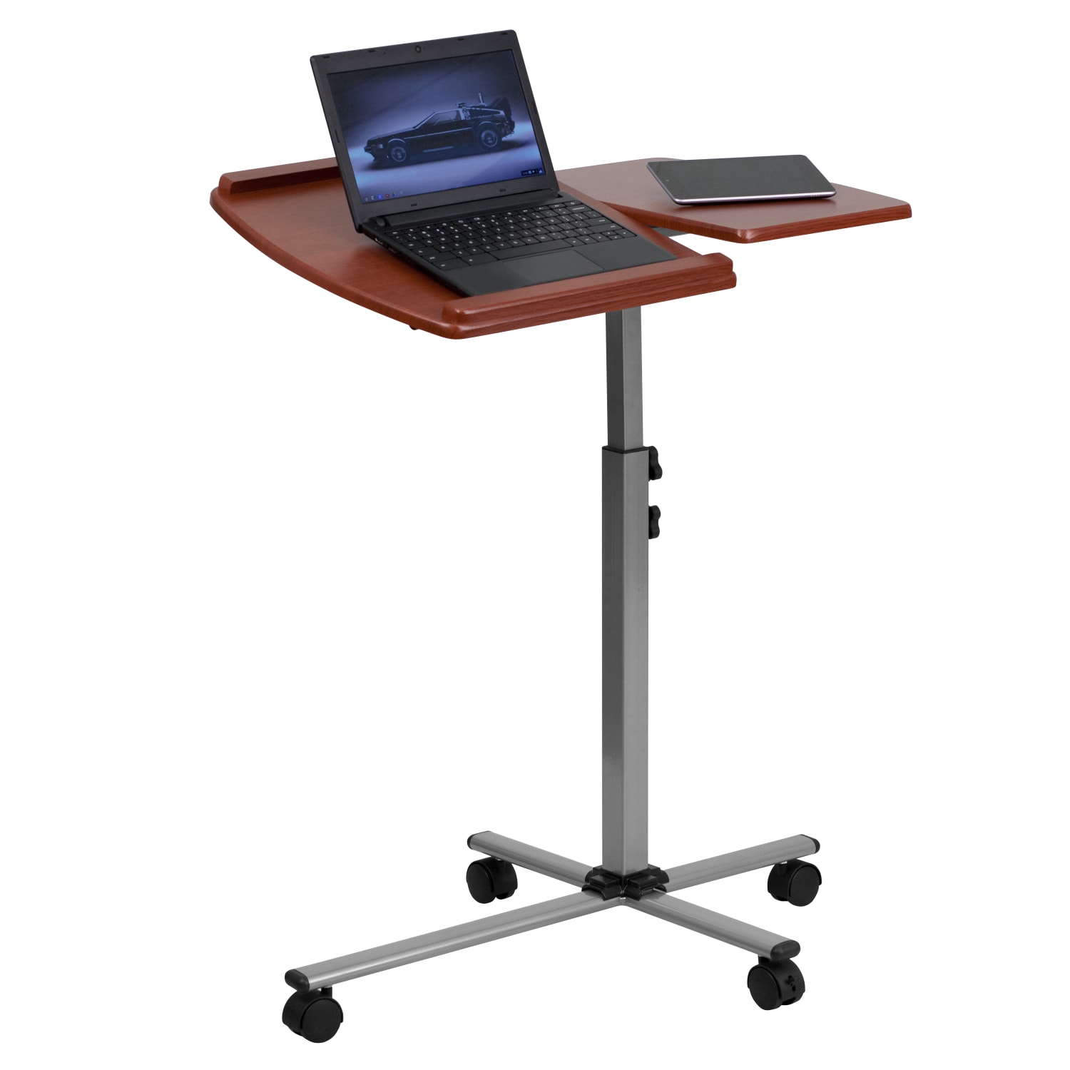 Flash Furniture 30inW Mobile Laptop Computer Desk, Cherry - Image 3