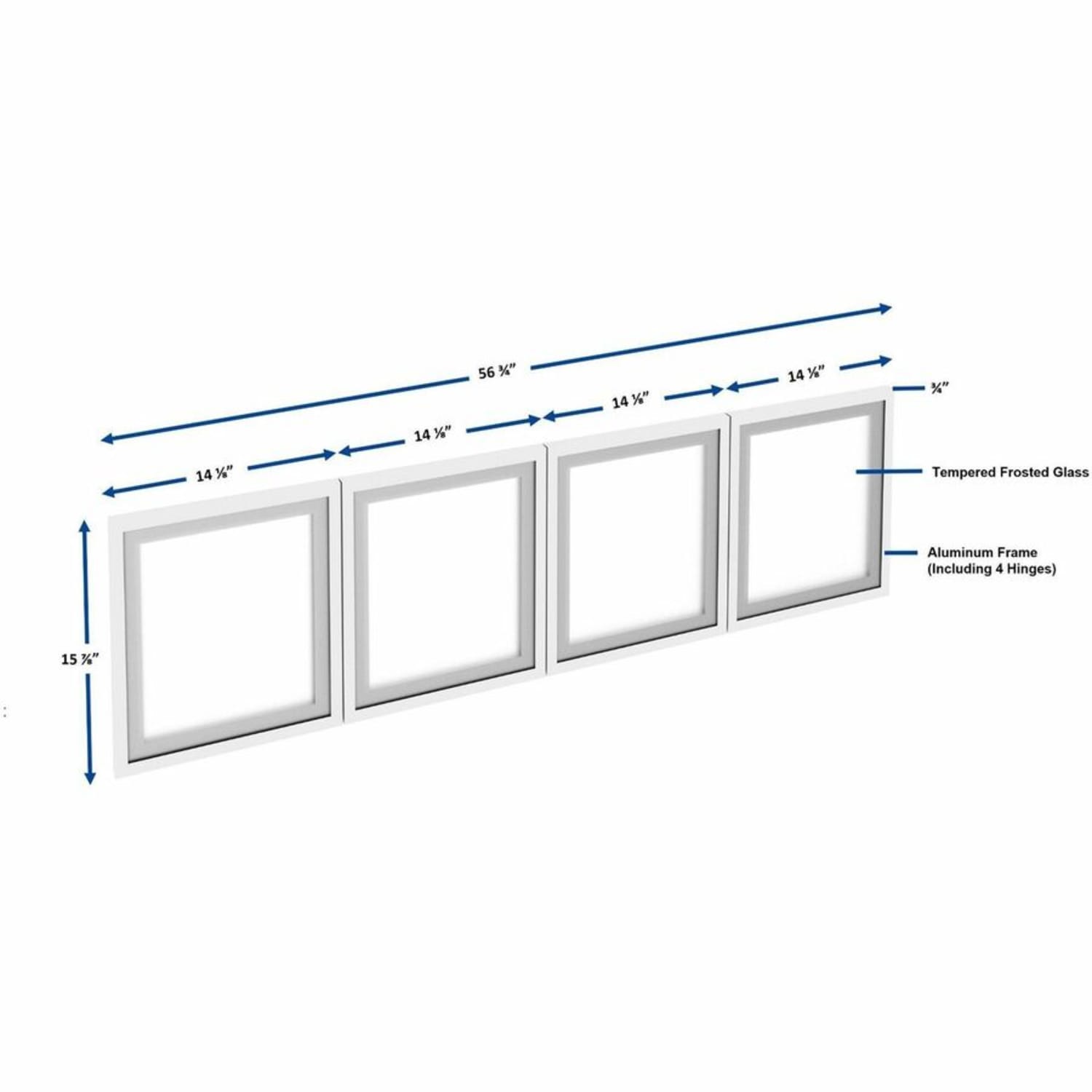 Lorell Desk-Mount Hutch Frosted Glass Door - Finish: Frost - For Hutch - Image 5