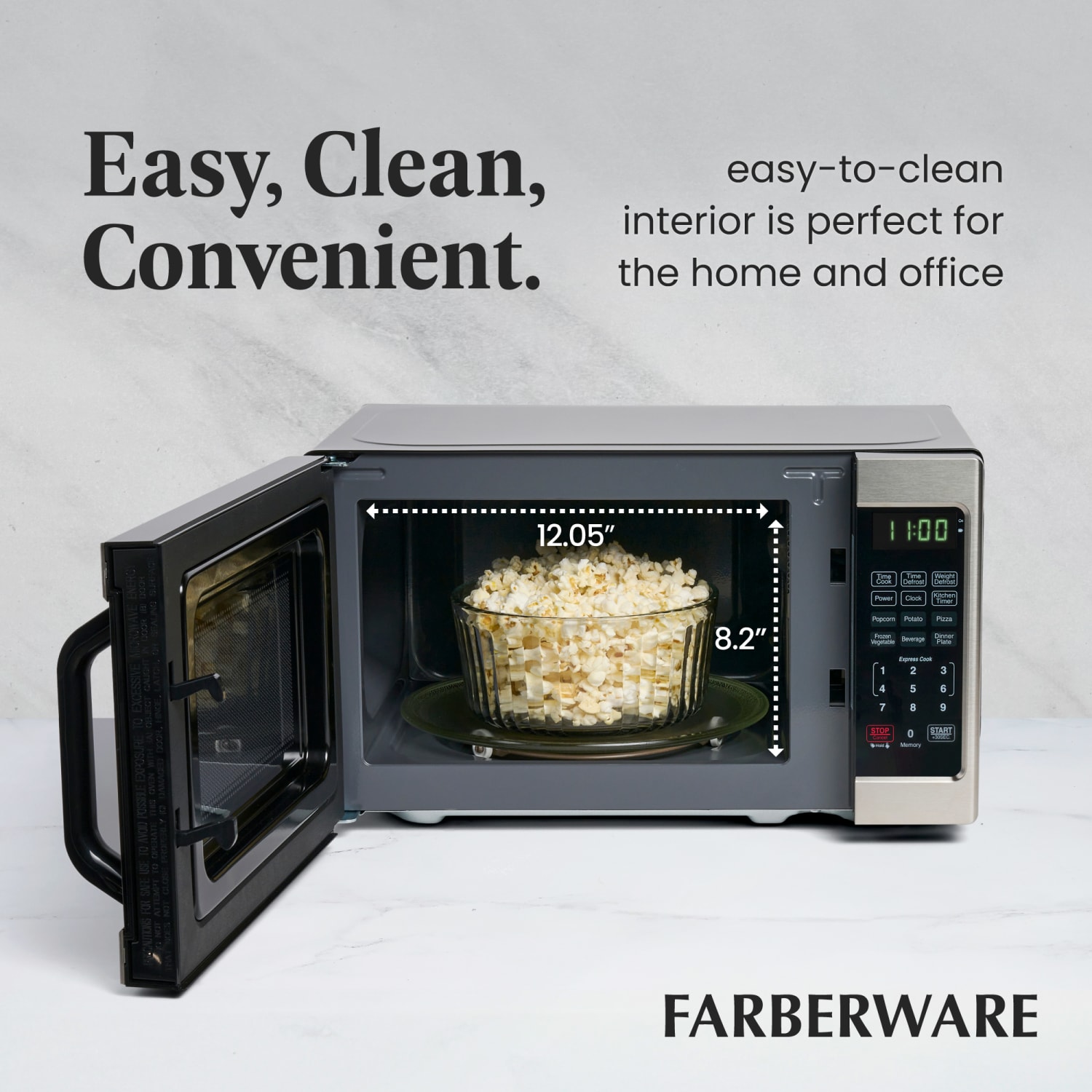 Farberware Classic FMO07AHTBKJ 0.7 Cu Ft Microwave Oven, Brushed Stainless - Image 6