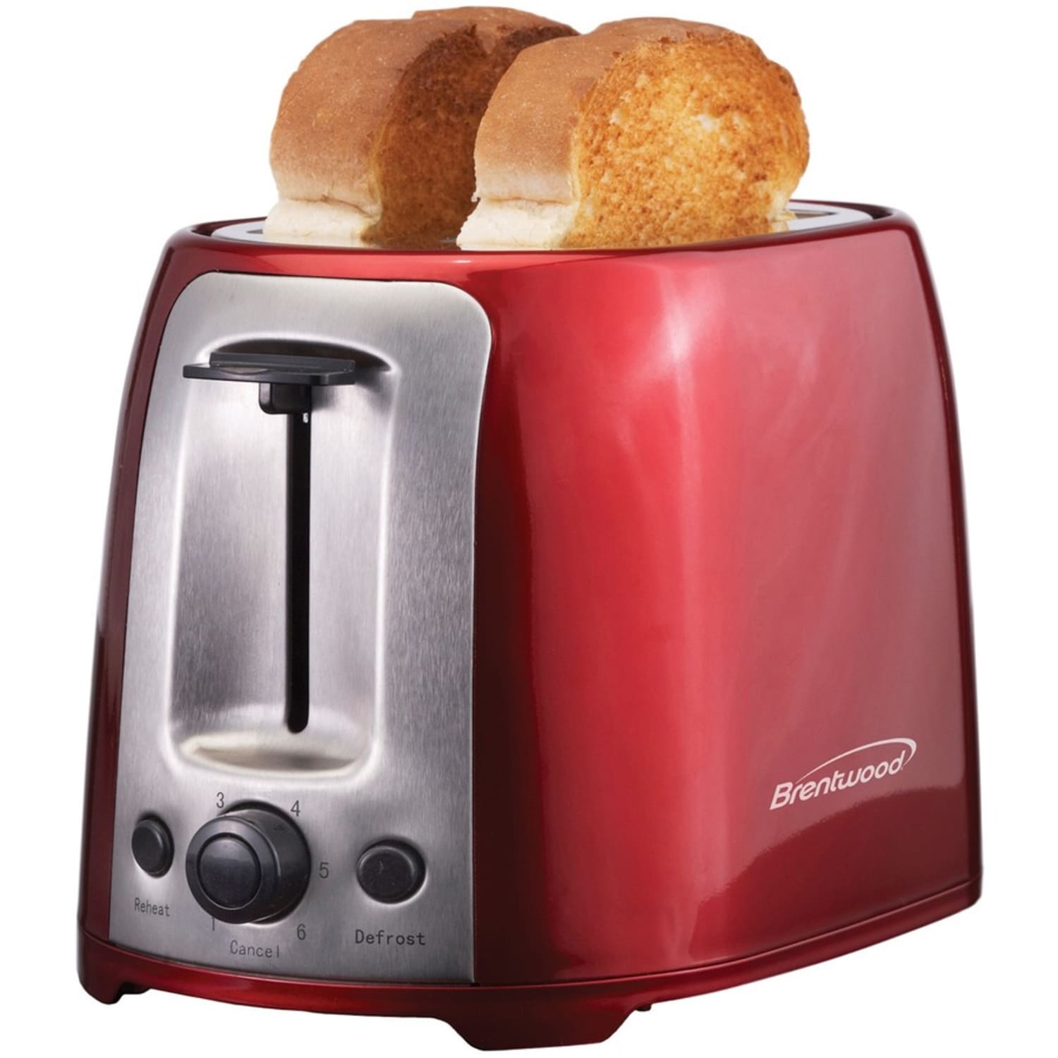 Brentwood 2 Slice Cool Touch Toaster ; Red and Stainless Steel - 800 W - Toast, Reheat, Browning - Red, Stainless Steel - Image 3