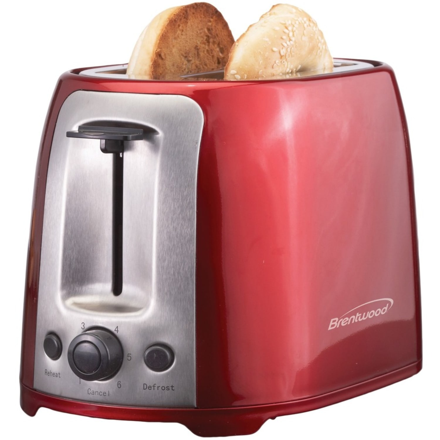 Brentwood 2 Slice Cool Touch Toaster ; Red and Stainless Steel - 800 W - Toast, Reheat, Browning - Red, Stainless Steel - Image 6