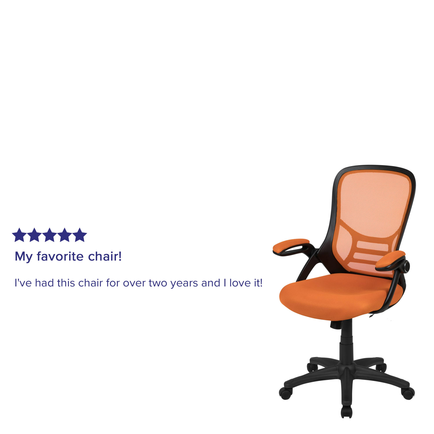 Flash Furniture Ergonomic Mesh High-Back Office Chair, Orange - Image 6