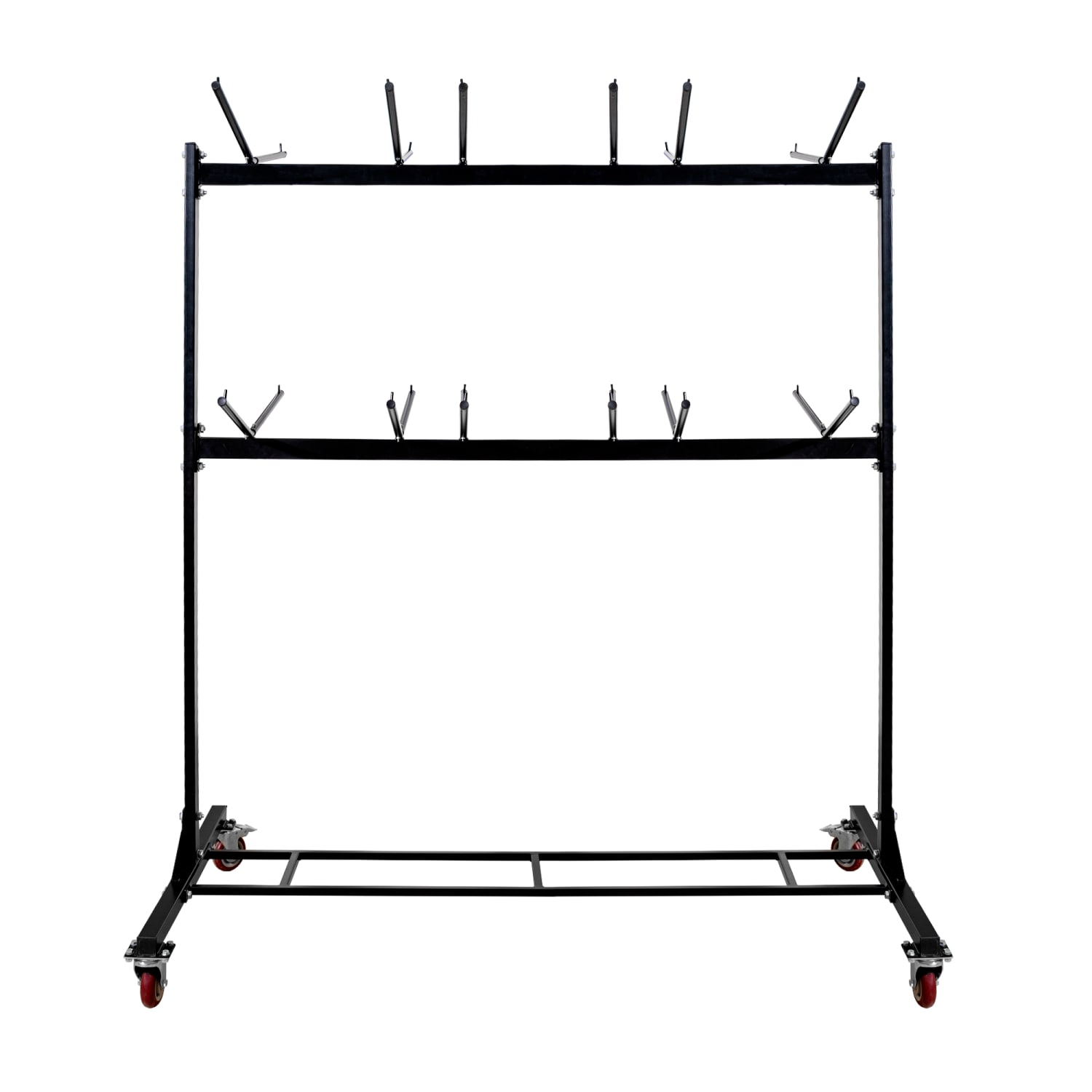 Alpine AdirOffice 1,000 Lb 2-Tier Steel Folding Chair Cart, 76-1/8inH x 67-3/4inW x 33-1/8inD, Black - Image 3