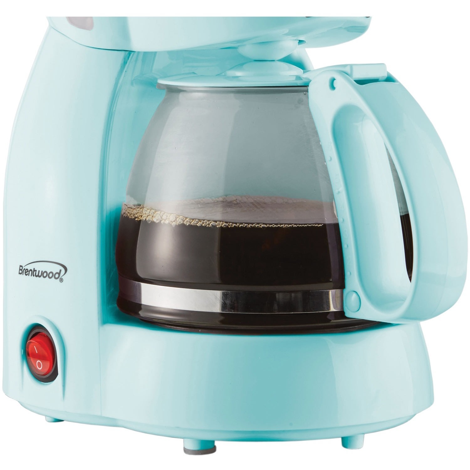 Brentwood TS-213BL 4 Cup Coffee Maker, Blue - 650 W - 4 Cup(s) - Multi-serve - Blue - Tempered Glass, Tempered Glass, Plastic, Metal, Glass Body - Image 3