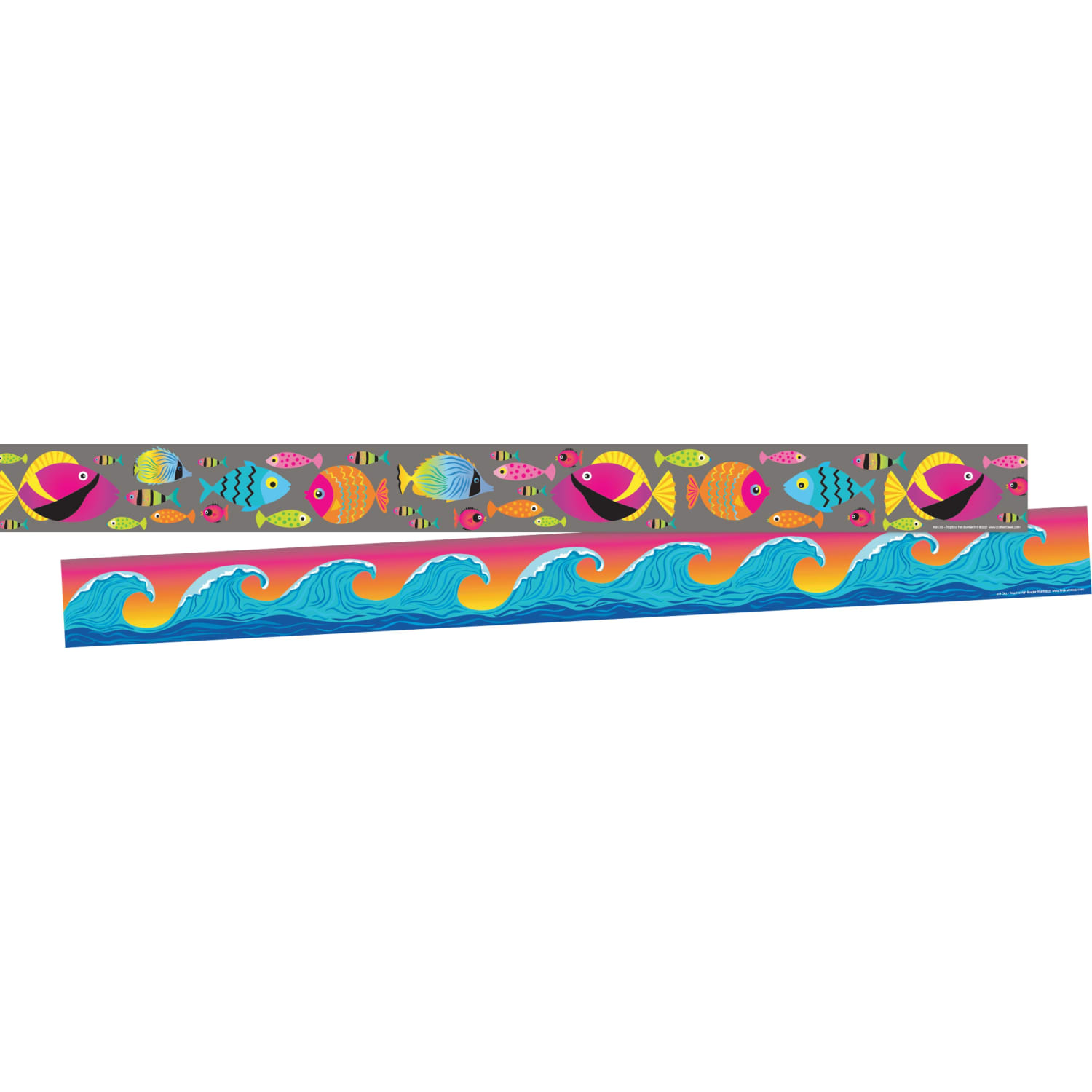 Barker Creek Double-Sided Straight-Edge Border Strips, Kai Ola Tropical Fish, 3in x 35in, Set Of 36 Strips - Image 5