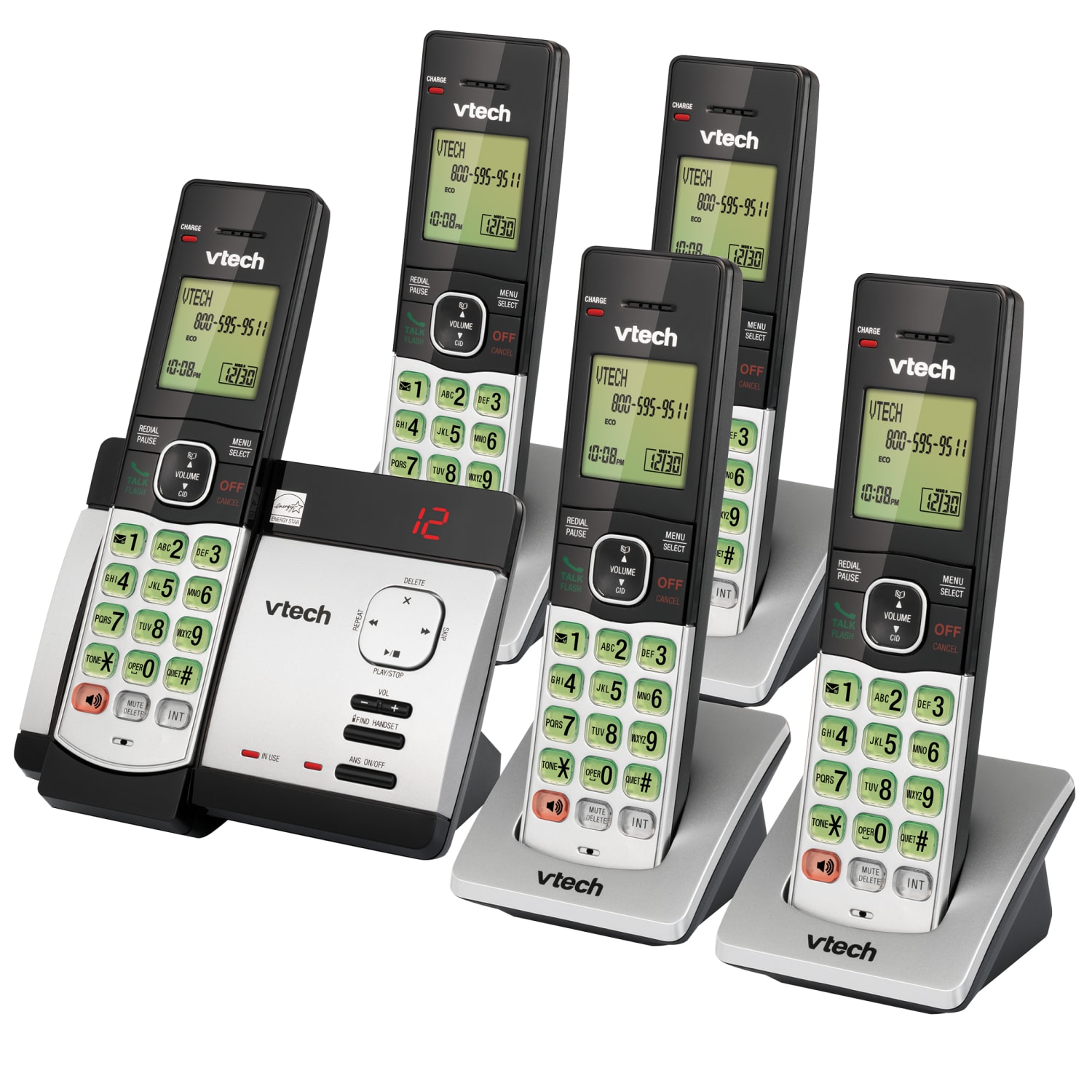 VTech CS5129-5 5-Handset DECT 6.0 Cordless Phone System With Digital Answering System, 80-0200-00 - Image 3