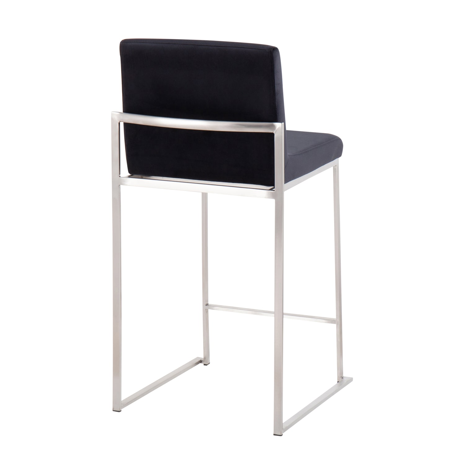Lumisource Fuji Contemporary Counter Stools BlackSilver Set Of 2 Stools B26FUJIHBSSVBK2 PopularChairscom