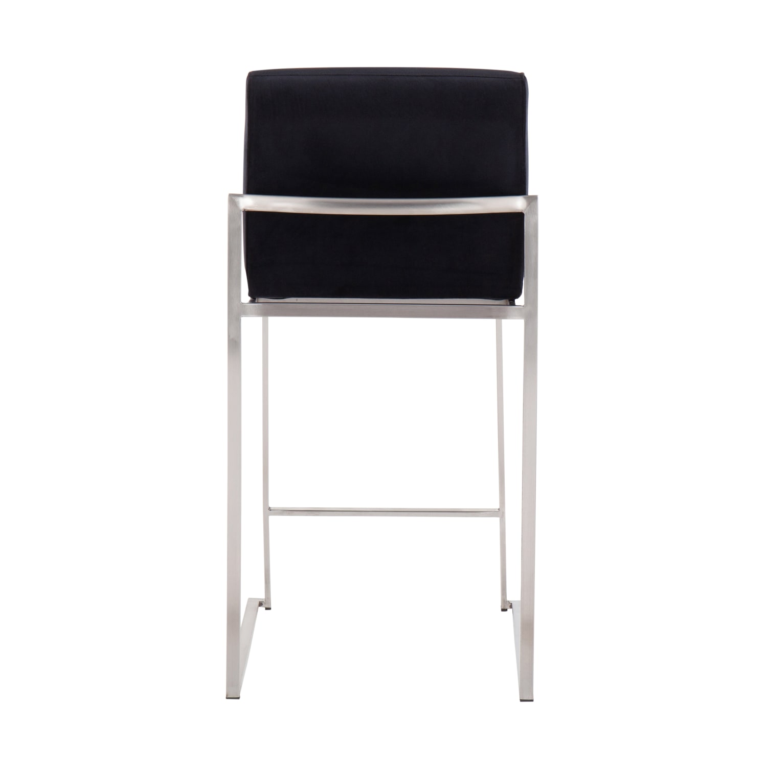 Lumisource Fuji Contemporary Counter Stools BlackSilver Set Of 2 Stools B26FUJIHBSSVBK2 PopularChairscom