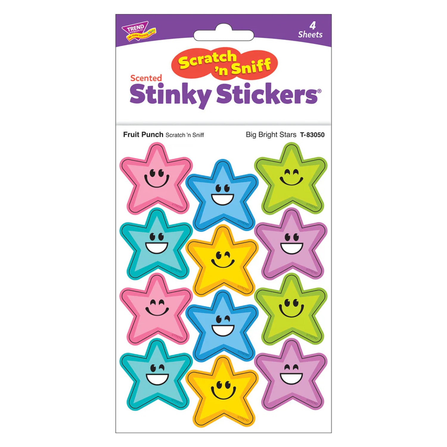 TREND Stinky Stickers, Big Bright Stars, Fruit Punch Scent, 48 Per Pack, Set Of 6 Packs - Image 4