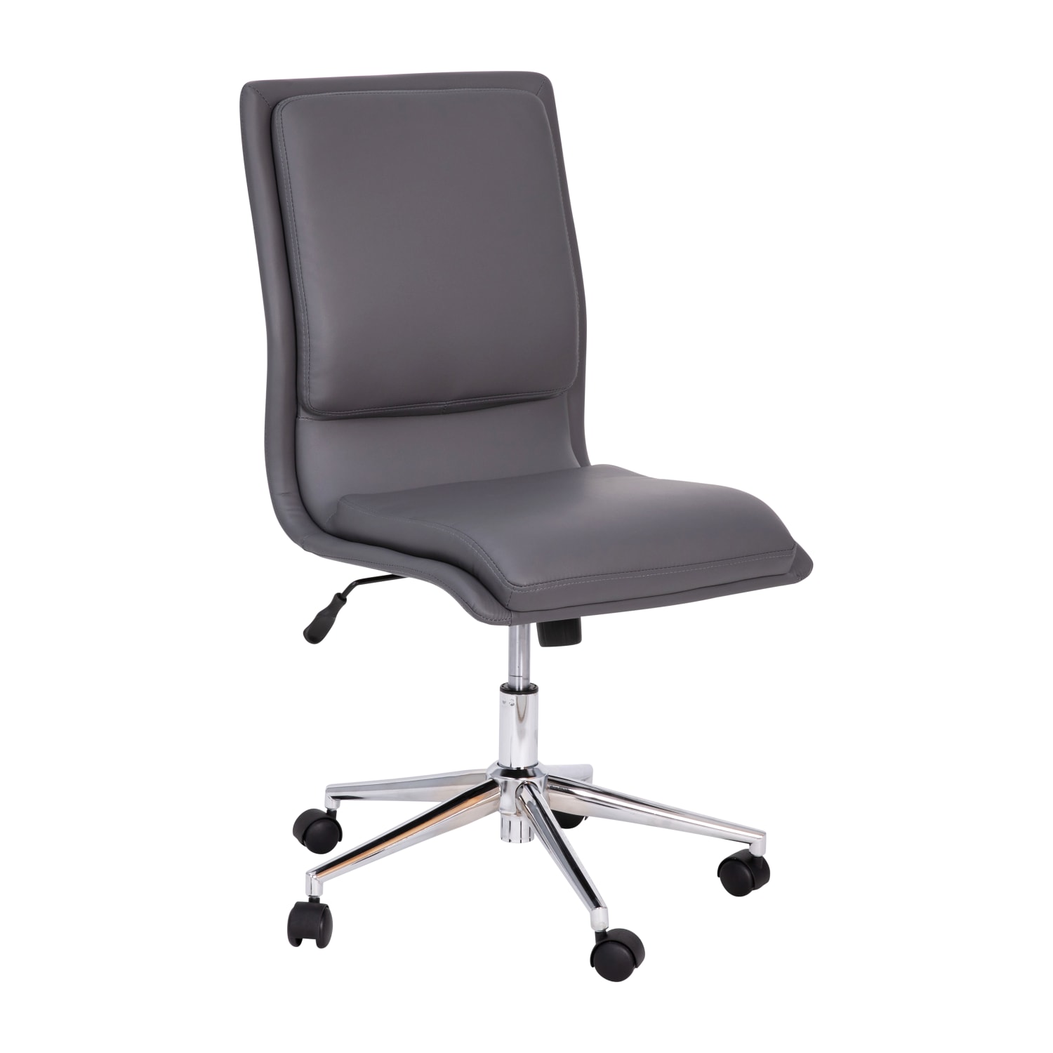 Flash Furniture Madigan Faux Leather Mid-Back Armless Swivel Task Office Chair, Gray - Image 3