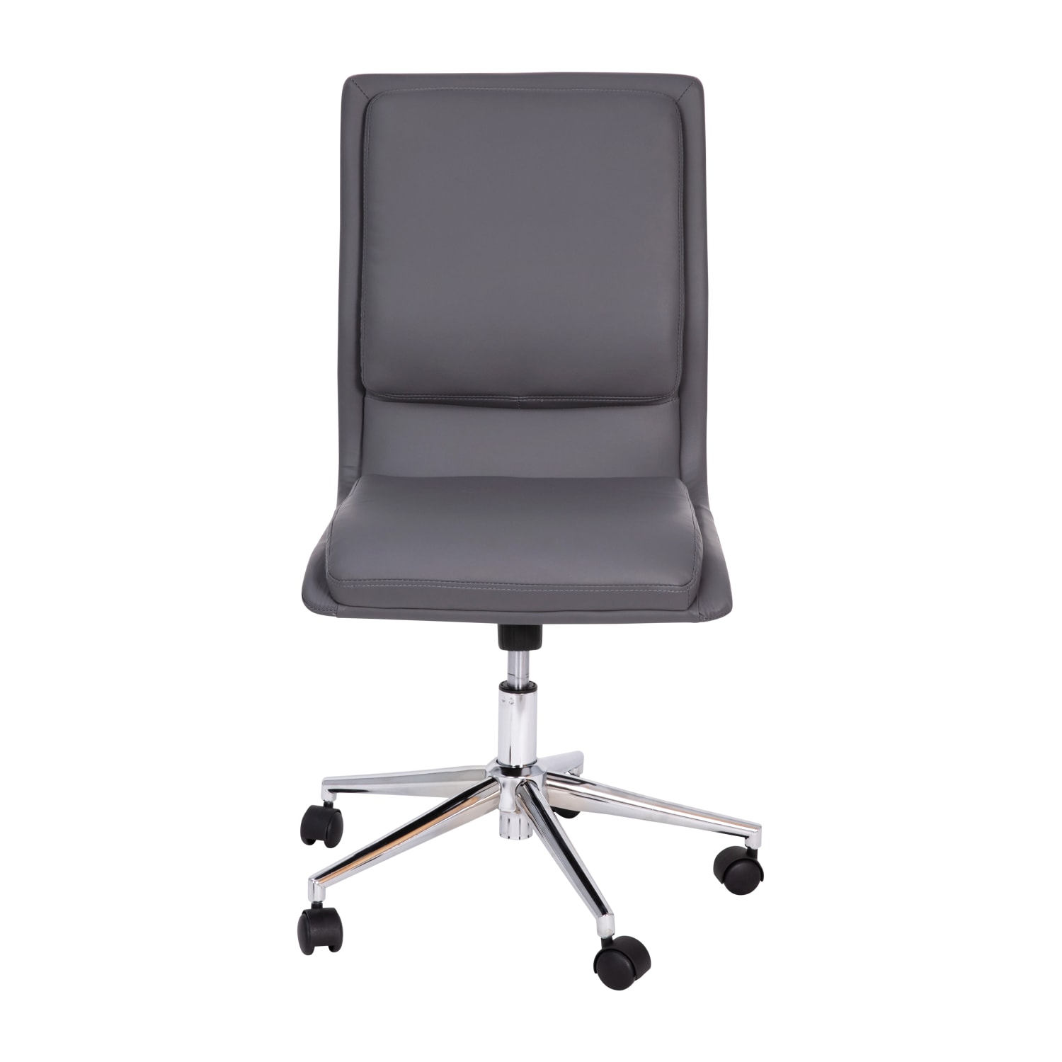 Flash Furniture Madigan Faux Leather Mid-Back Armless Swivel Task Office Chair, Gray - Image 12