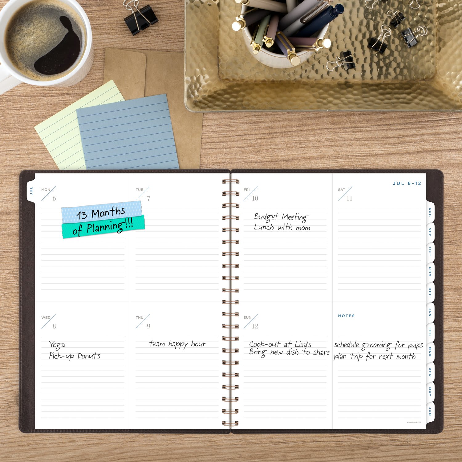 AT-A-GLANCE Signature Collection Academic 2026-2027 Weekly Monthly Planner, Brown, Large, 8 1/2in x 11in - Image 3