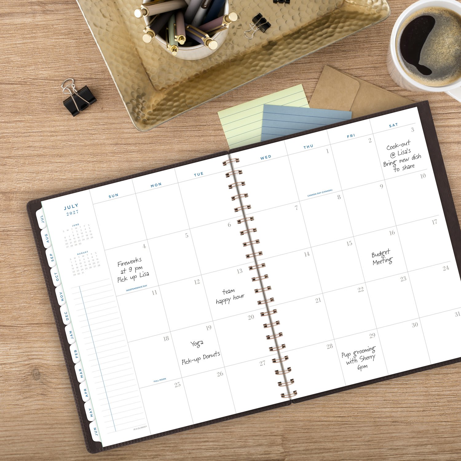 AT-A-GLANCE Signature Collection Academic 2026-2027 Weekly Monthly Planner, Brown, Large, 8 1/2in x 11in - Image 4