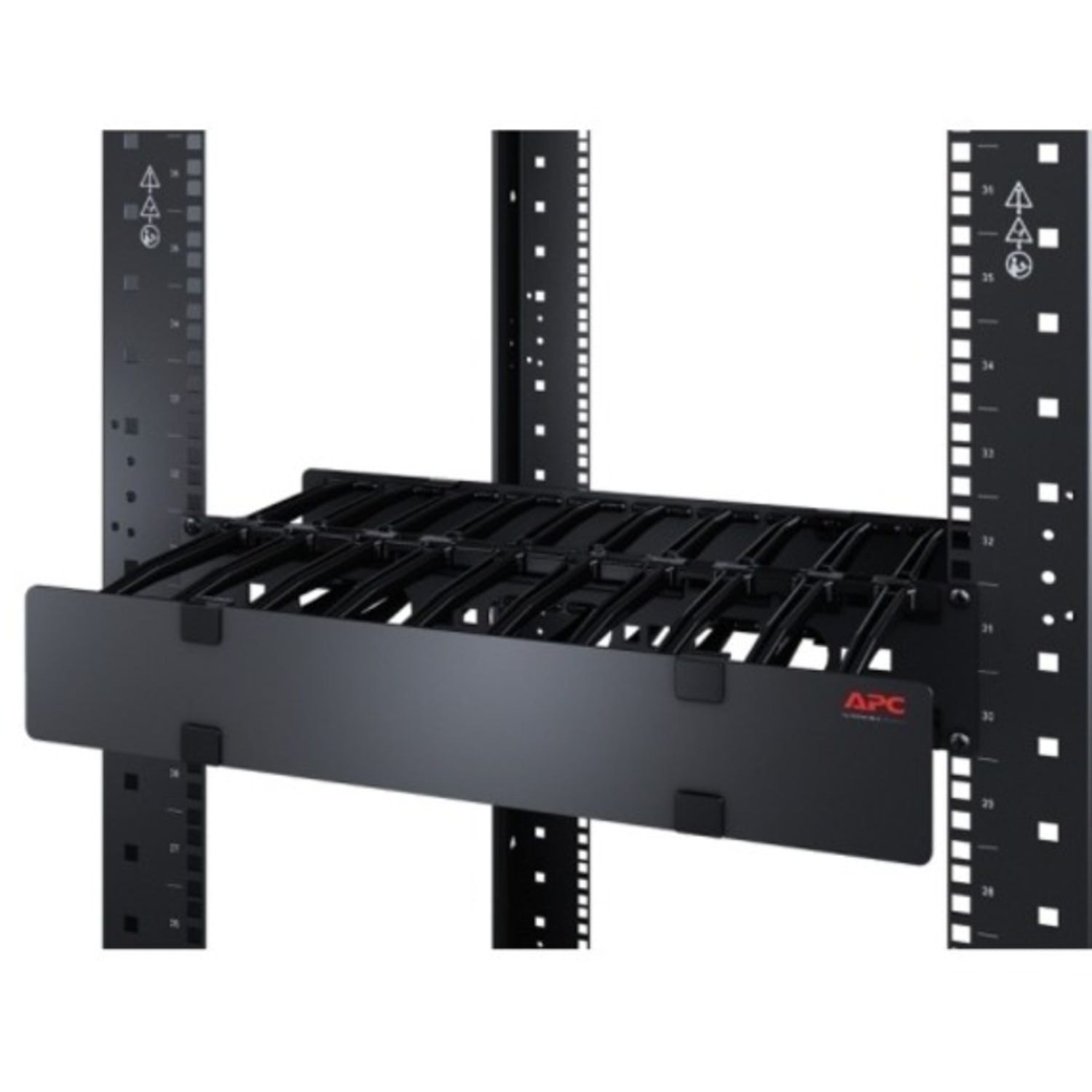 APC NetShelter Cable Management, Horizontal Cable Manager, 1U, Single Side with Cover, Black, 483x 44x 110 mm - AR8602A - Image 3
