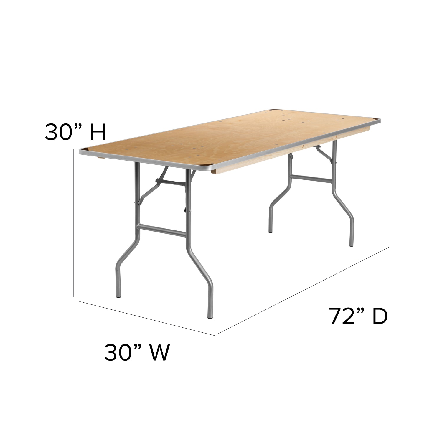 Flash Furniture Rectangular Heavy-Duty Folding Banquet Table, 30inH x 30inW x 72inD, Natural - Image 6