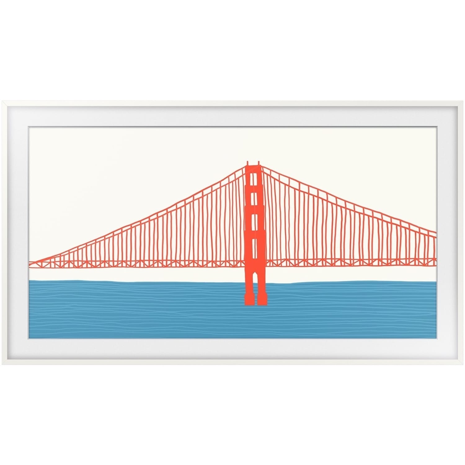 Samsung (2021) 65in The Frame Customizable Bezel - Modern White - 57.48in x 32.97in Frame Size - Rectangle - Landscape - Magnetic - White - Image 3