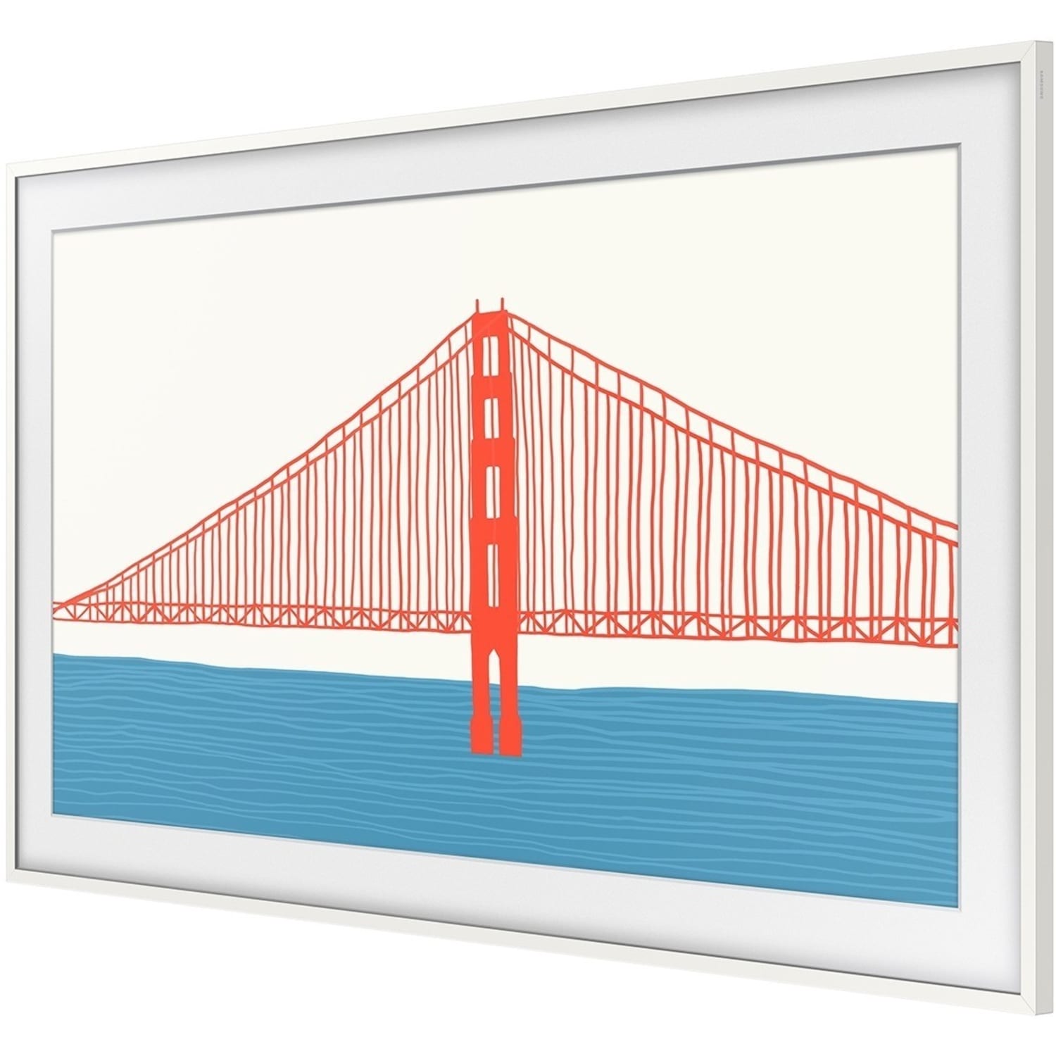 Samsung (2021) 65in The Frame Customizable Bezel - Modern White - 57.48in x 32.97in Frame Size - Rectangle - Landscape - Magnetic - White - Image 4