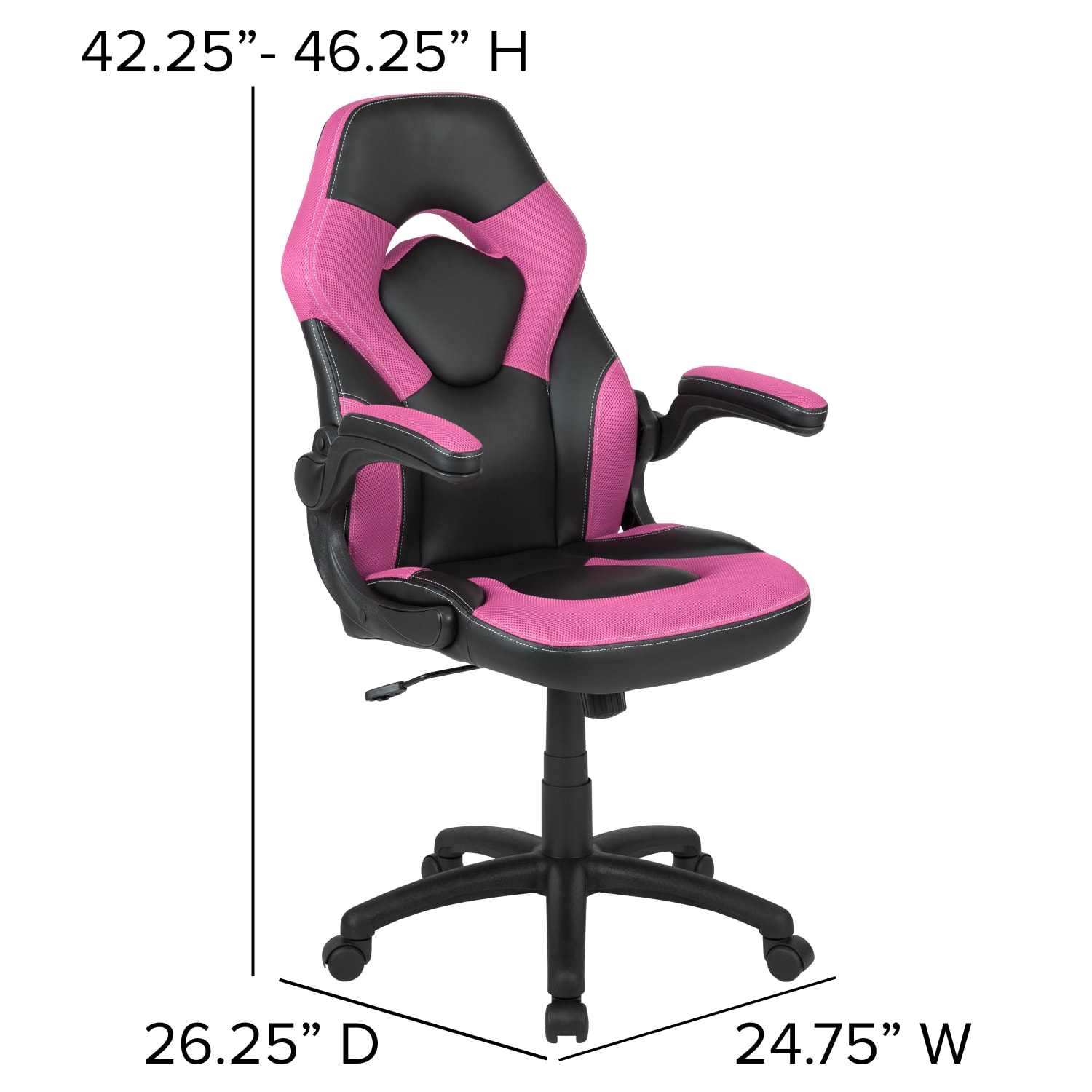 Flash Furniture X10 Ergonomic LeatherSoft Faux Leather HighBack Racing Gaming Chair With FlipUp Arms PinkBlack PopularChairscom Flash Furniture X10 Ergonomic LeatherSoft Faux Leather High Back Racing Gaming Chair With Flip Up Arms PinkBlack PopularChairscom