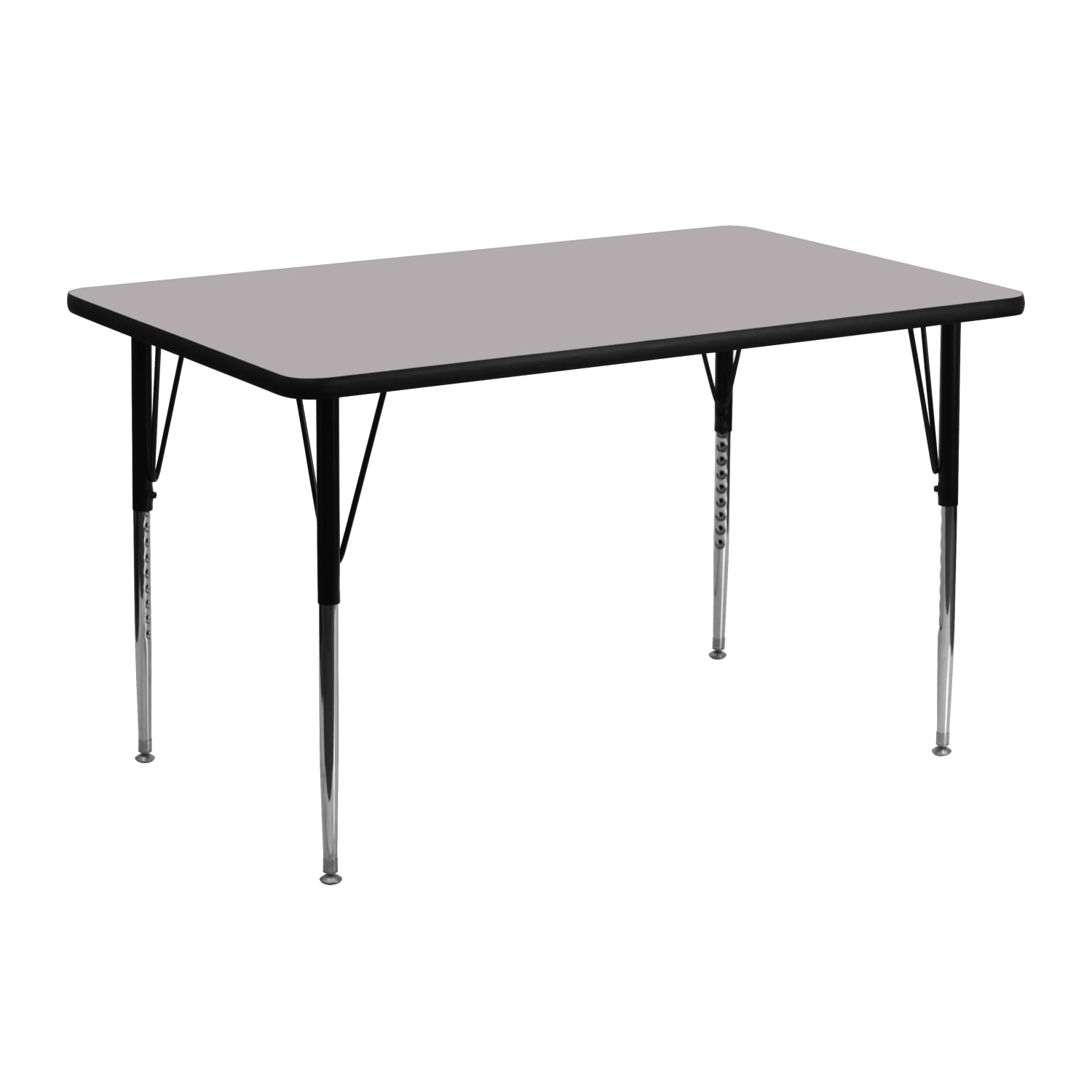 Flash Furniture Rectangular Activity Table, 24inW x 48inD, Gray/Chrome - Image 3