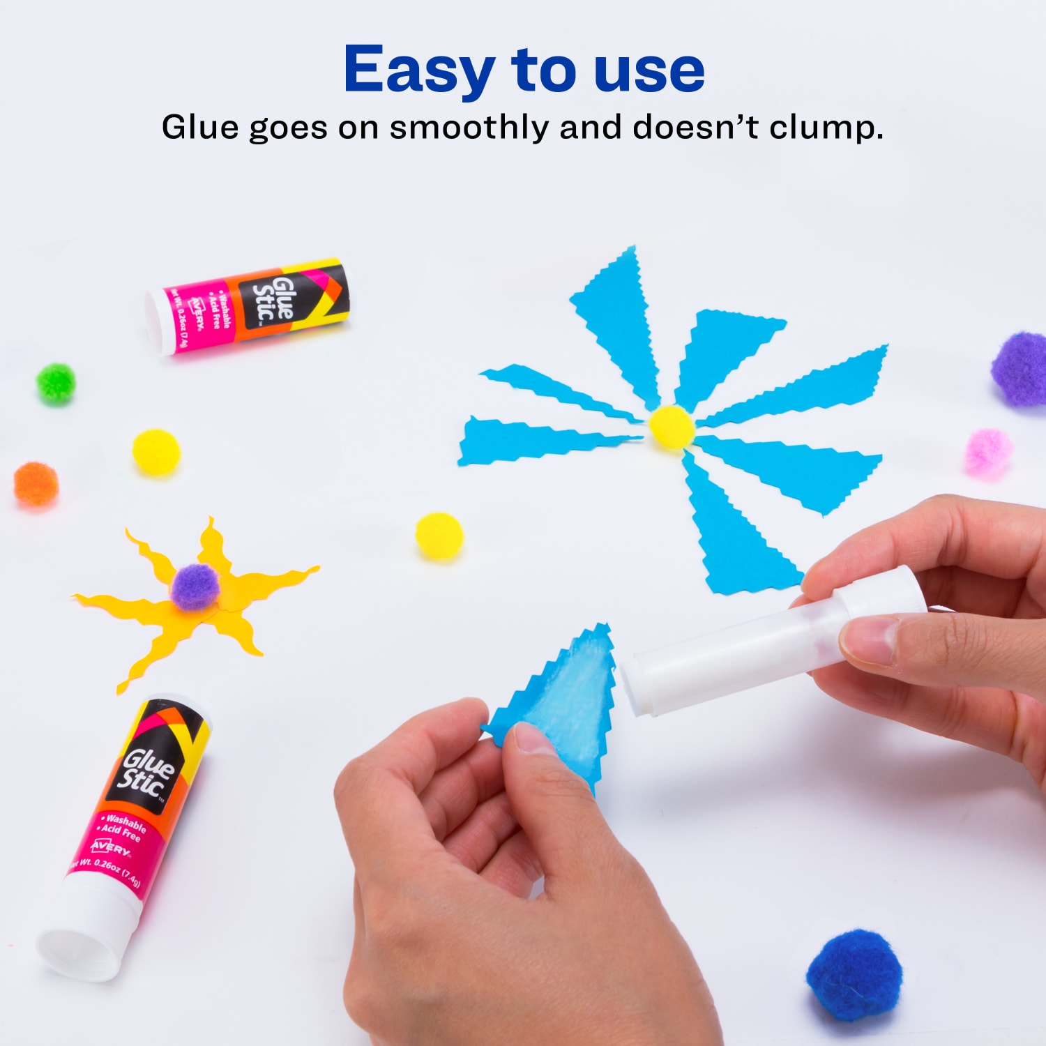 Avery Permanent Glue Stic,, Washable, Nontoxic, 0.26 oz., 3 Glue Sticks - Image 5