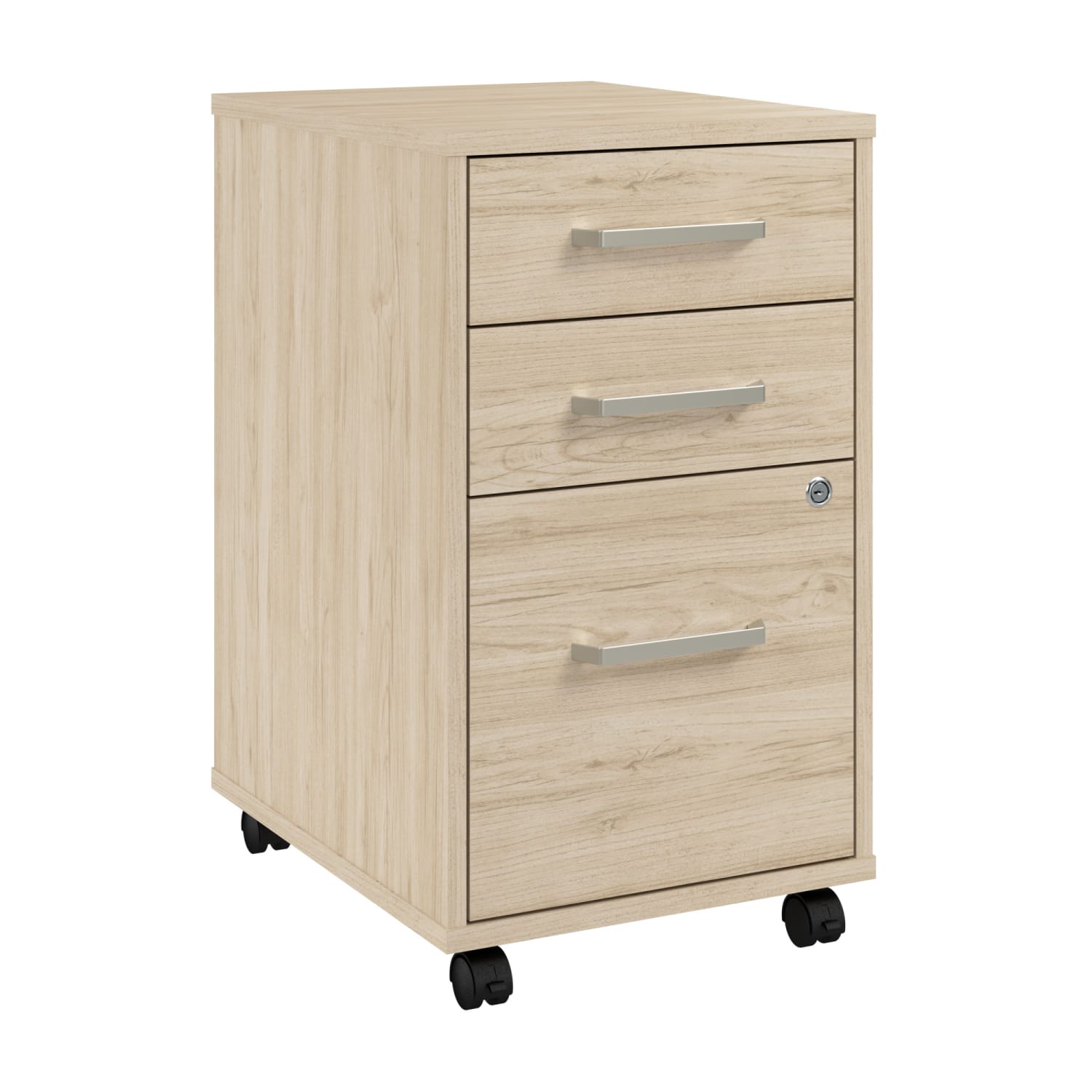 Bush Business Furniture Vista 16inW 3 Drawer Mobile File Cabinet, Natural Elm, Standard Delivery - Image 3