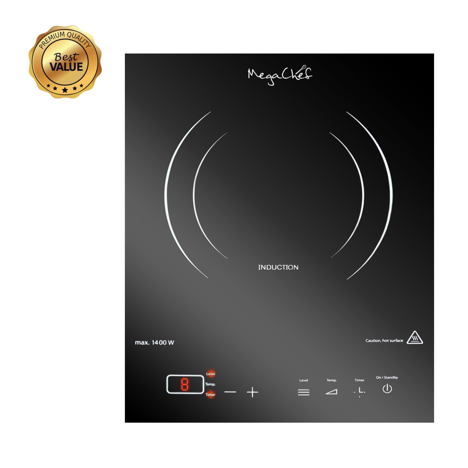 MegaChef Portable Single Induction Counter-Top Cook Top, Black - Image 6