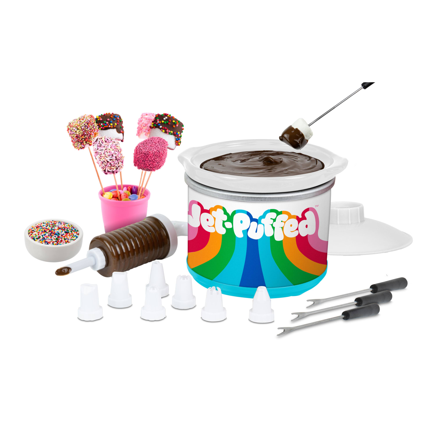 Nostalgia Jet-Puffed Chocolate Dipping Pot, 5-3/4inH x 6-1/2inW x 6-1/2inD, White - Image 3