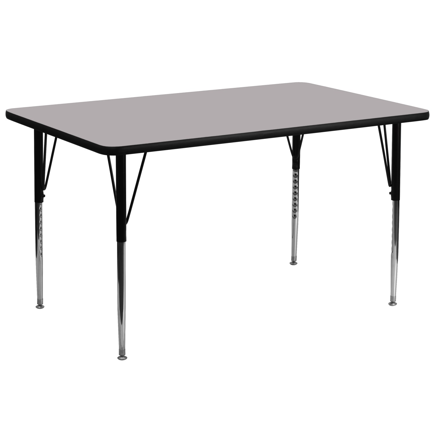 Flash Furniture Rectangular Activity Table, 30inW x 72inD, Gray/Chrome - Image 3