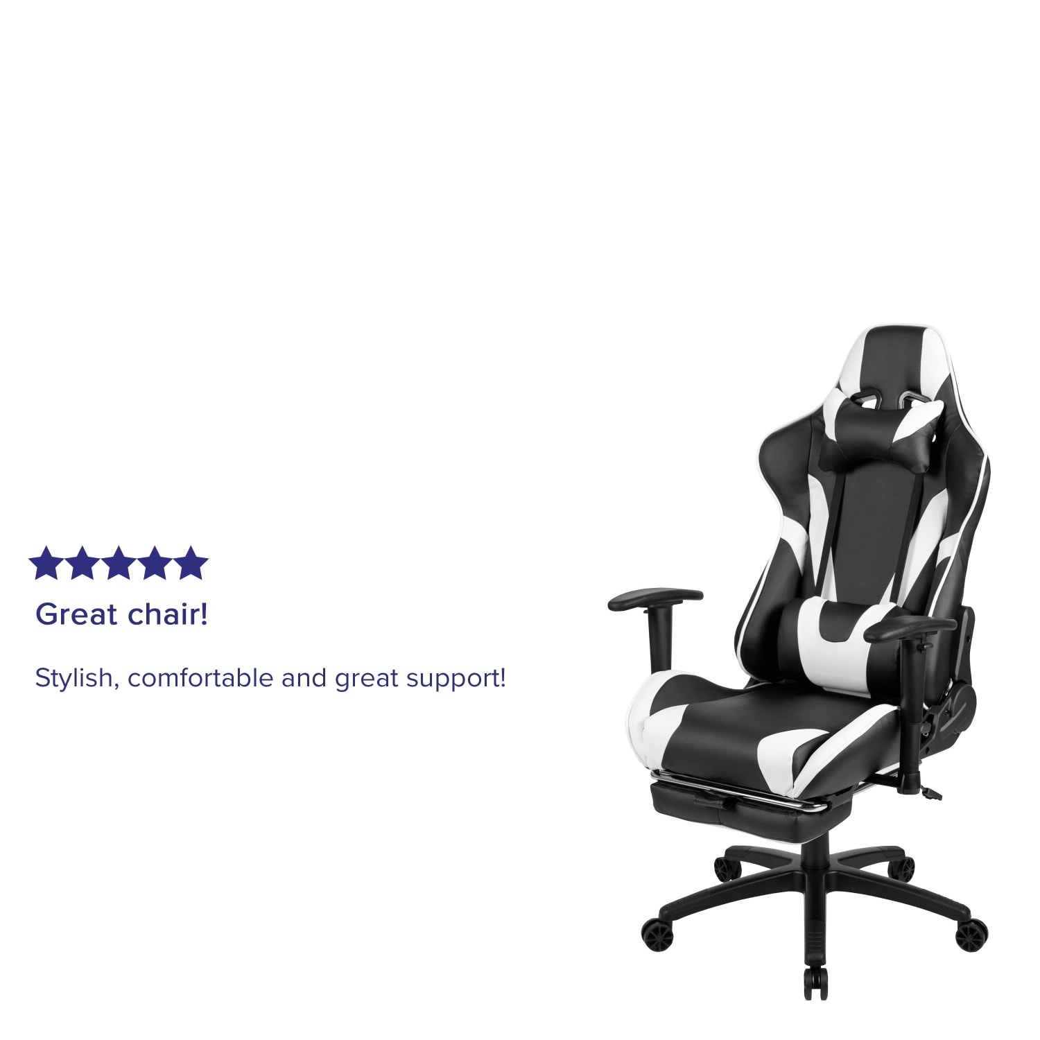 Flash Furniture X30 LeatherSoft Faux Leather Gaming Racing Chair WhiteBlack PopularChairscom