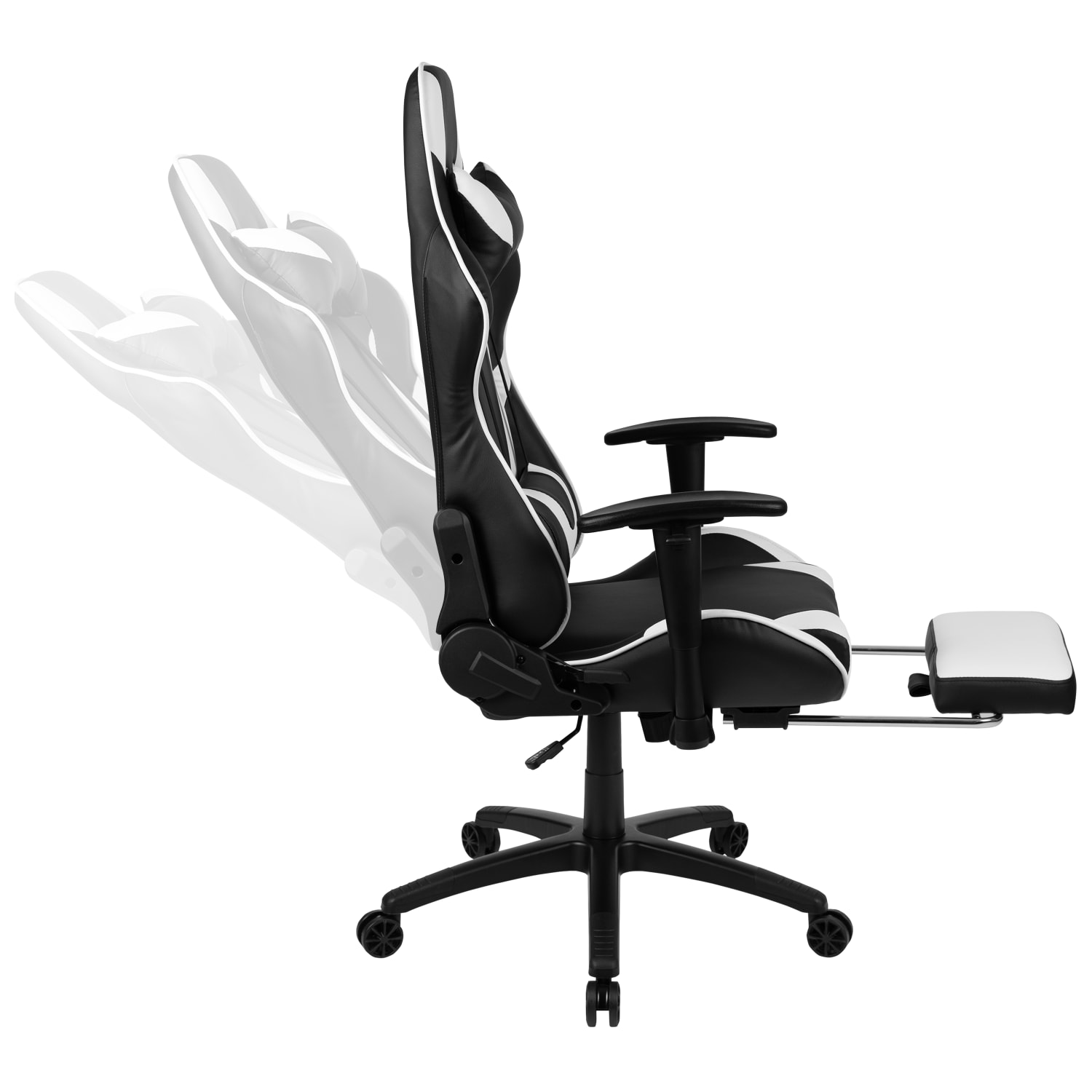 Flash Furniture X30 LeatherSoft Faux Leather Gaming Racing Chair WhiteBlack PopularChairscom