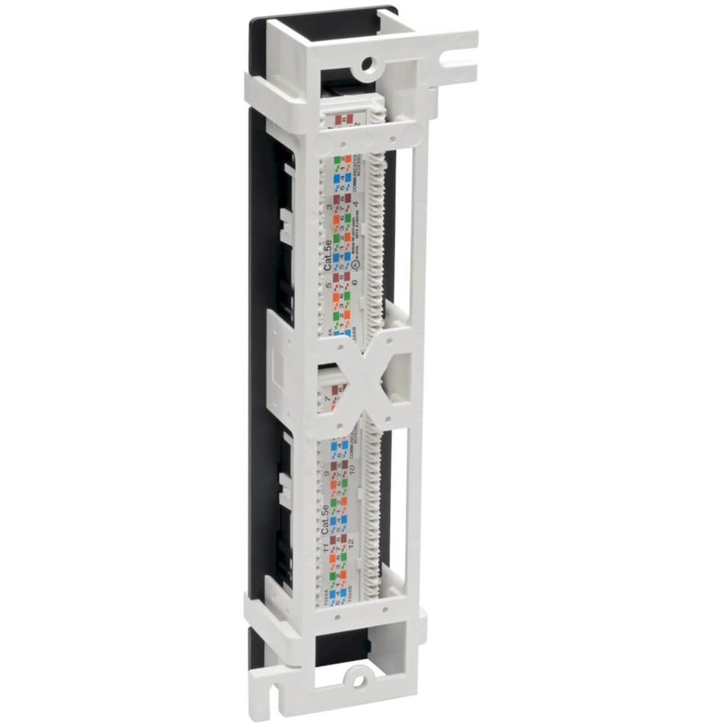 Eaton Tripp Lite Series Cat5e Wall-Mount 12-Port Patch Panel - PoE+ Compliant, 110/Krone, 568A/B, RJ45 Ethernet, TAA - N050P12 - Image 3