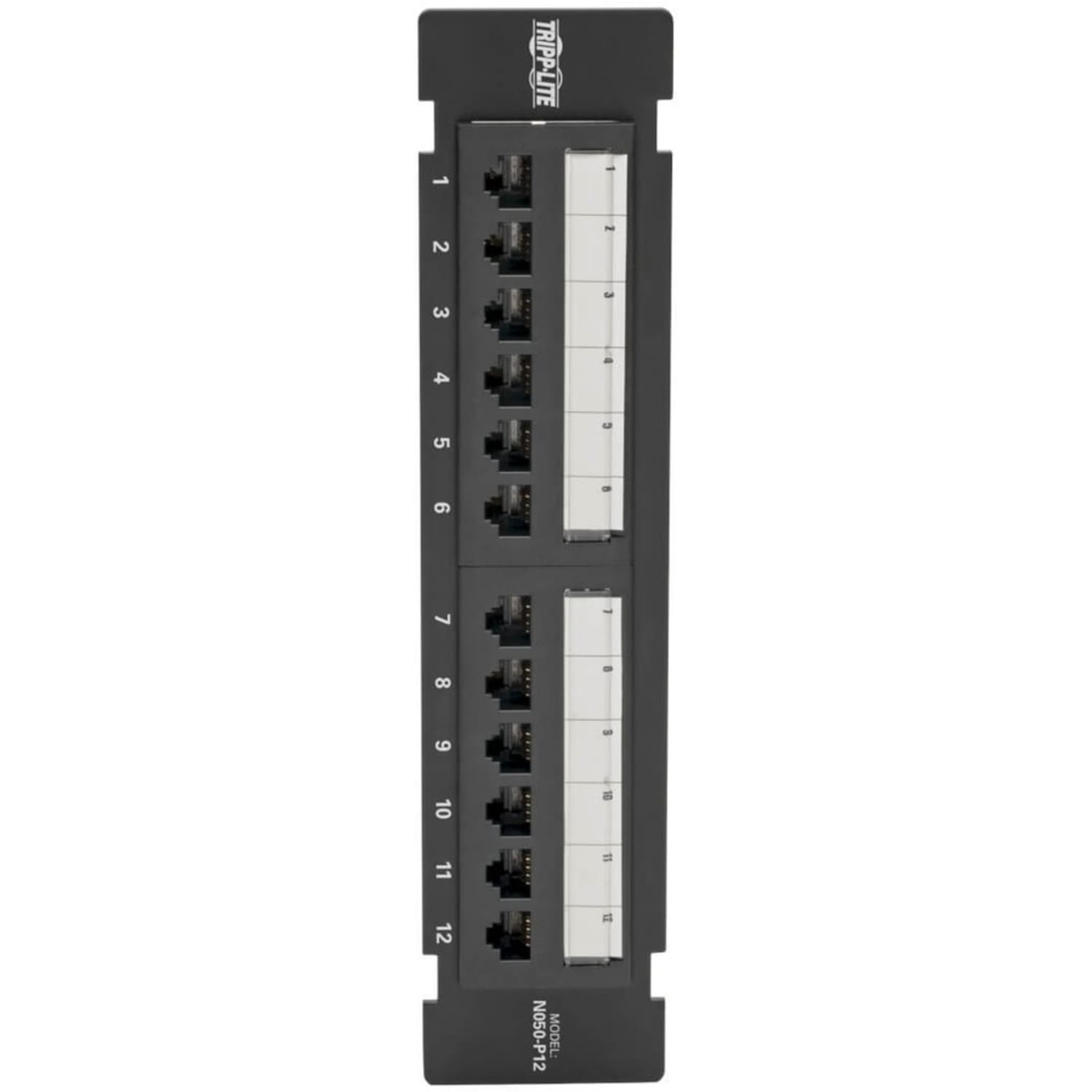 Eaton Tripp Lite Series Cat5e Wall-Mount 12-Port Patch Panel - PoE+ Compliant, 110/Krone, 568A/B, RJ45 Ethernet, TAA - N050P12 - Image 4